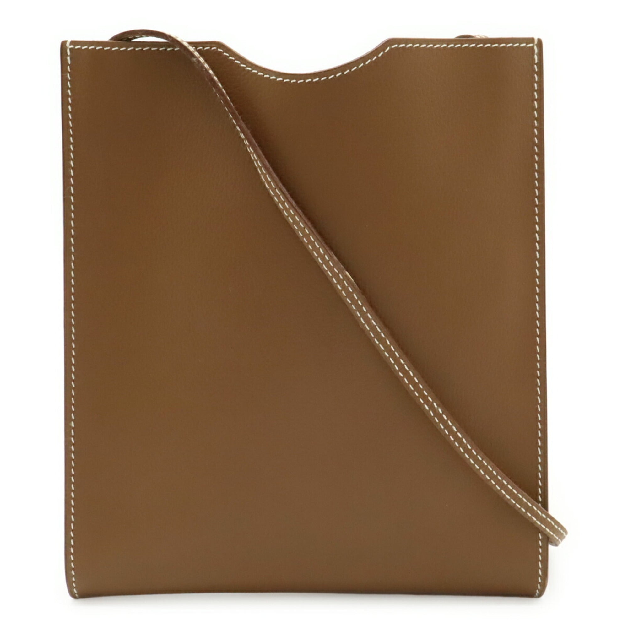 Hermes Onimaitou Brown Leather Pochette Shoulder Bag (Pre-Owned)