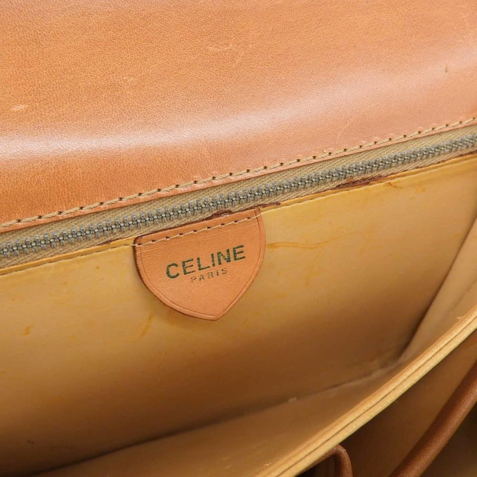 Celine Macadam Beige Coated Canvas Shoulder Bag (Pre-Owned)