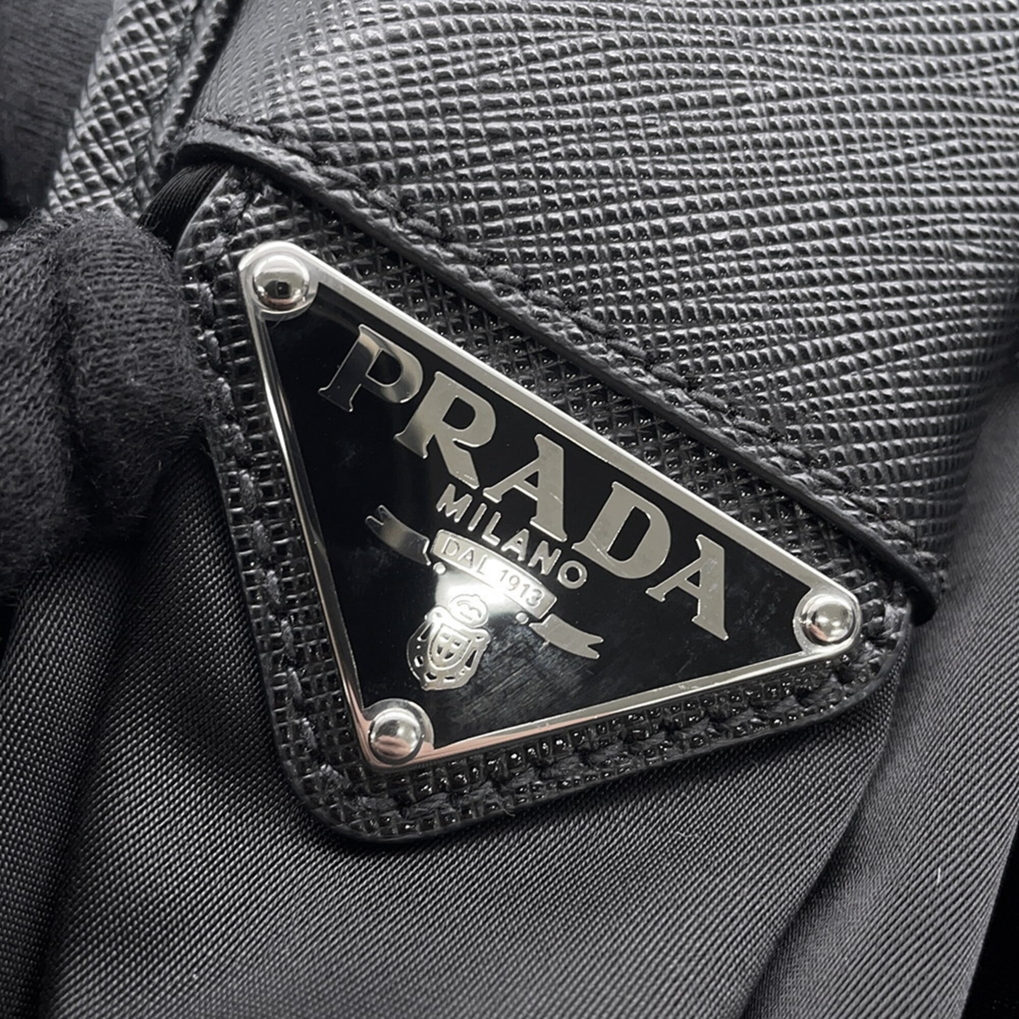 Prada Black Nylon Handbag Messenger Bag Shoulder Bag (Pre-Owned)