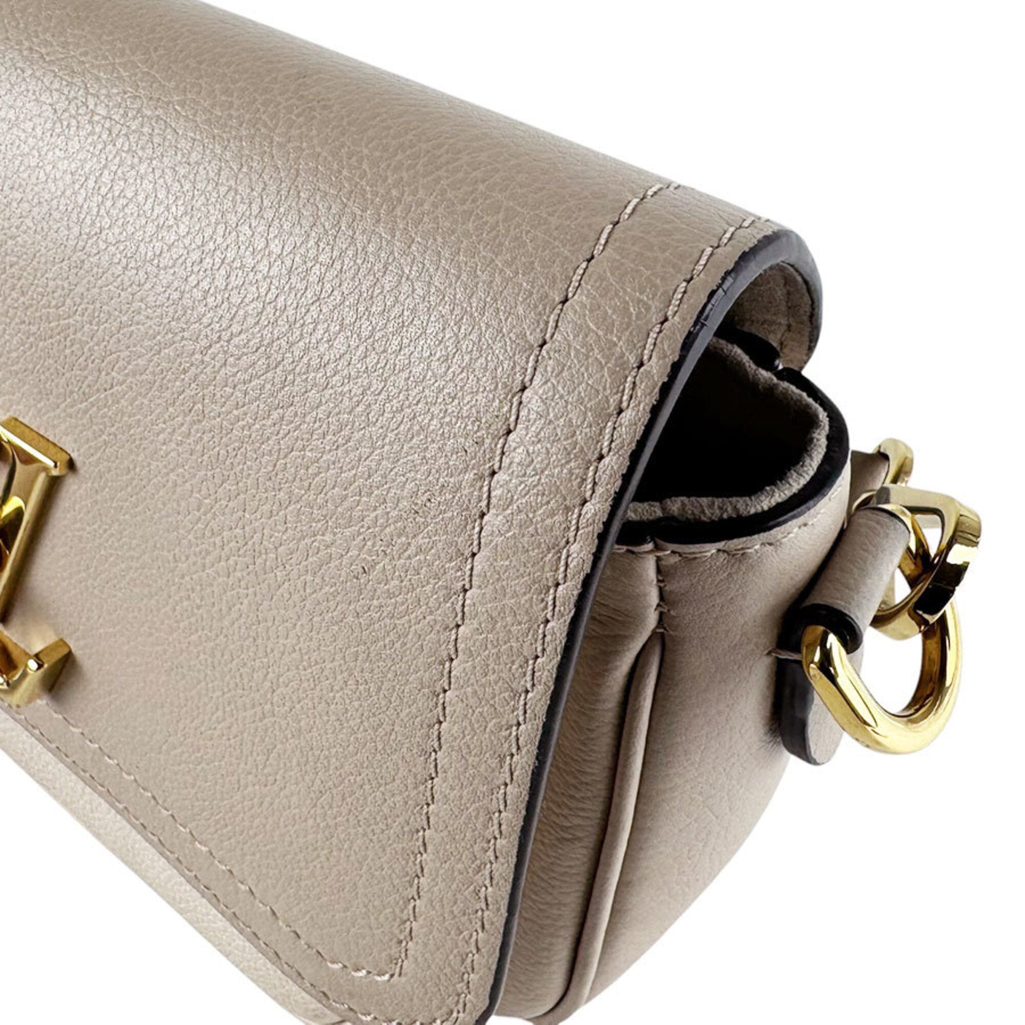 Louis Vuitton Grayish Leather Shoulder Bag (Pre-Owned)