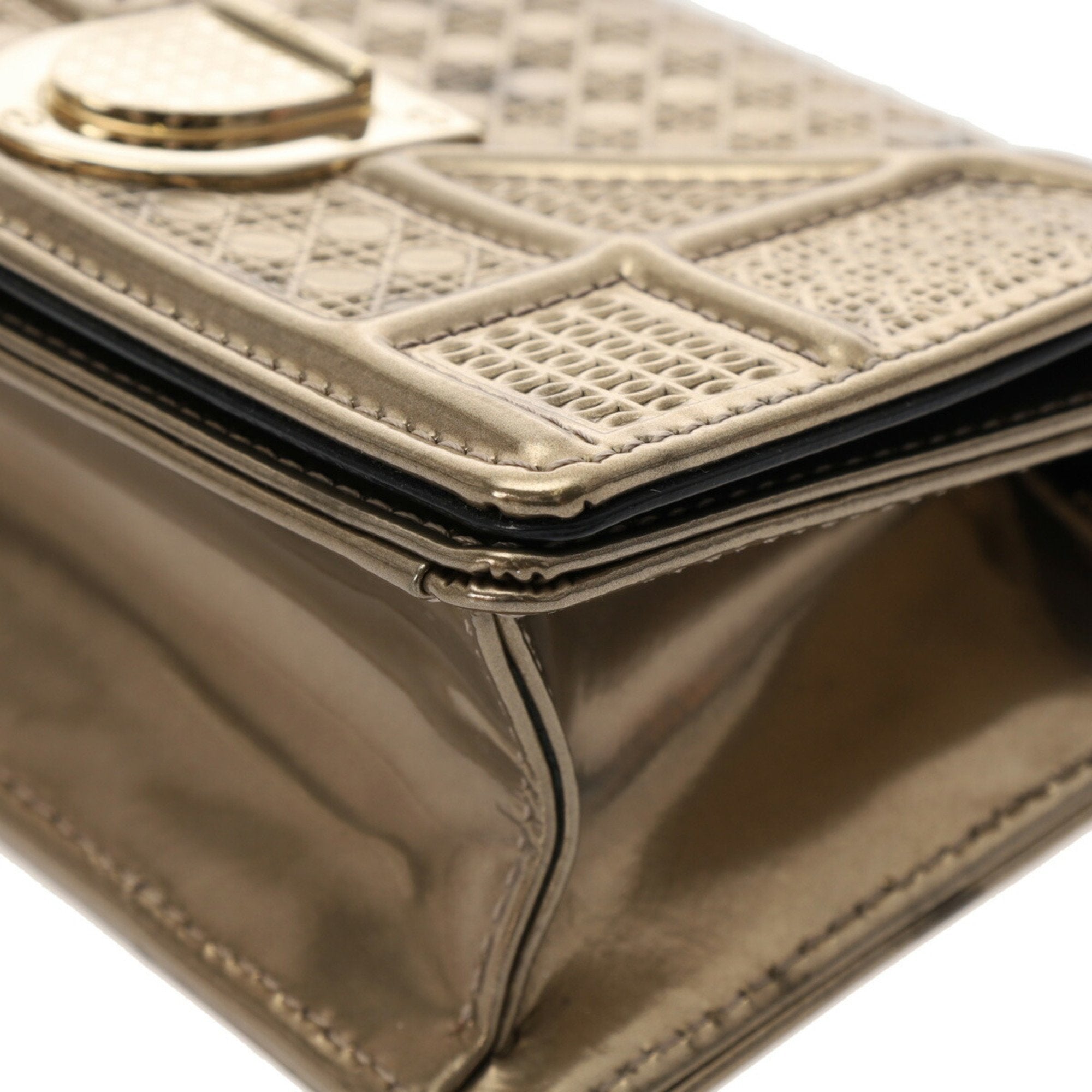 Christian Dior Gold Leather Shoulder Bag (Pre-Owned)