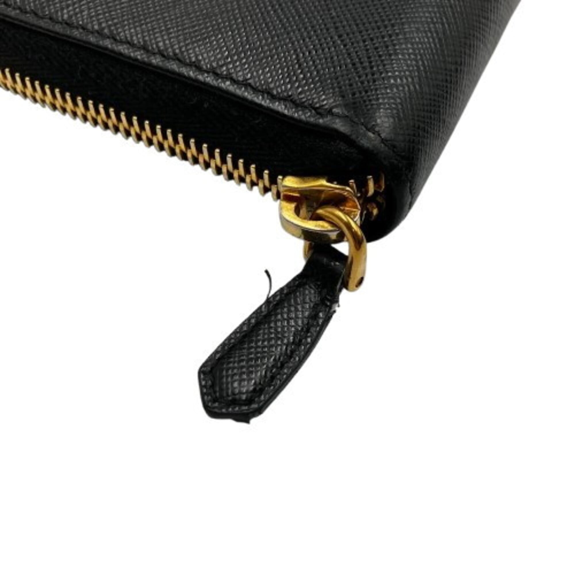 Prada Black Leather Long Wallet (Bi-Fold) (Pre-Owned)