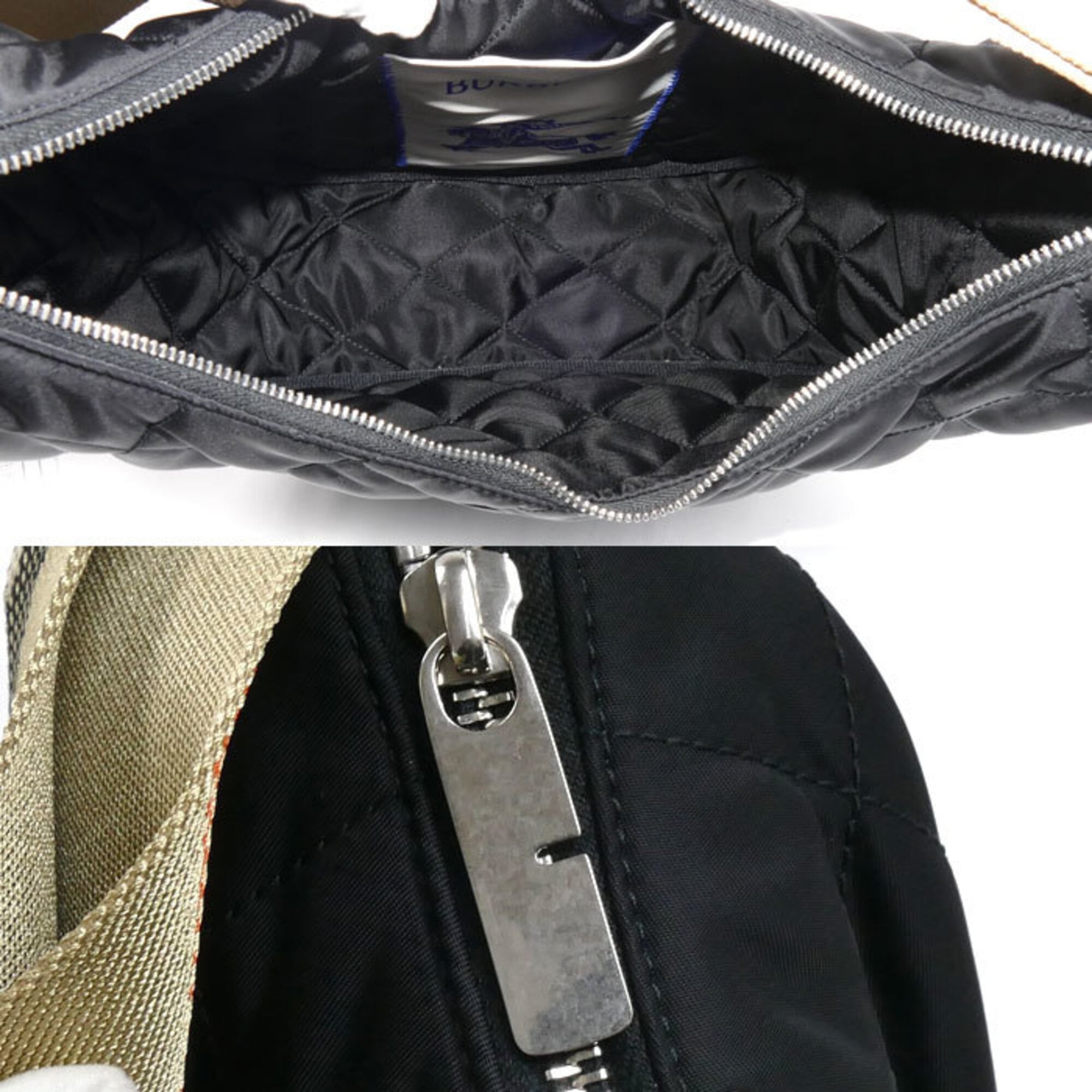 Burberry Black Nylon Leather Crossbody Bag Shoulder Bag (Pre-Owned)