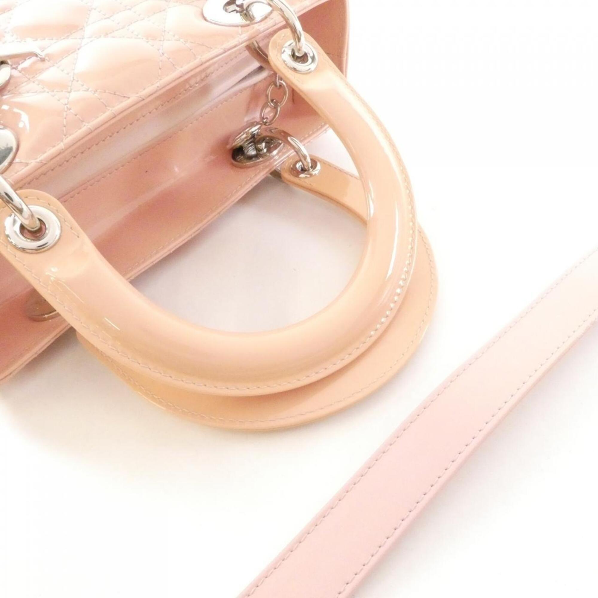 Christian Dior Beige Pink Leather Handbag (Pre-Owned)