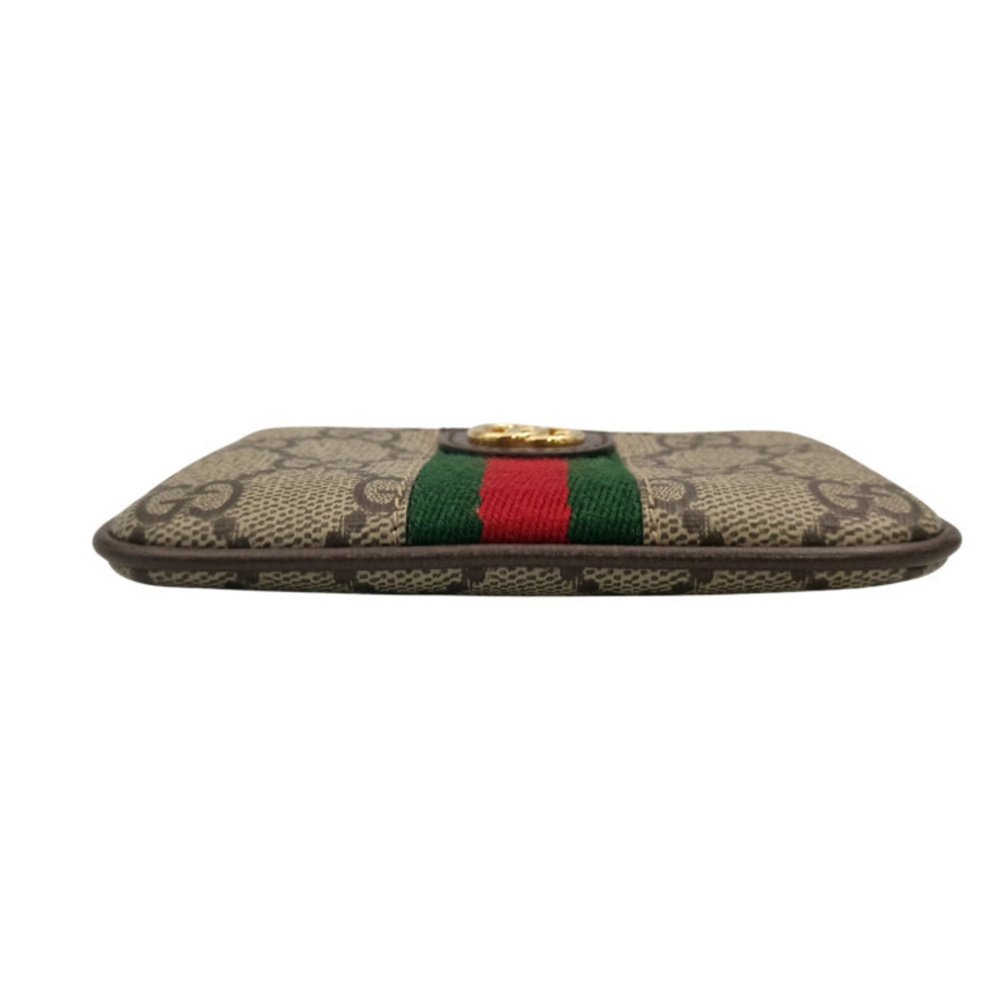Gucci Beige Brown Gg Supreme Coin Purse/Coin Case (Pre-Owned)