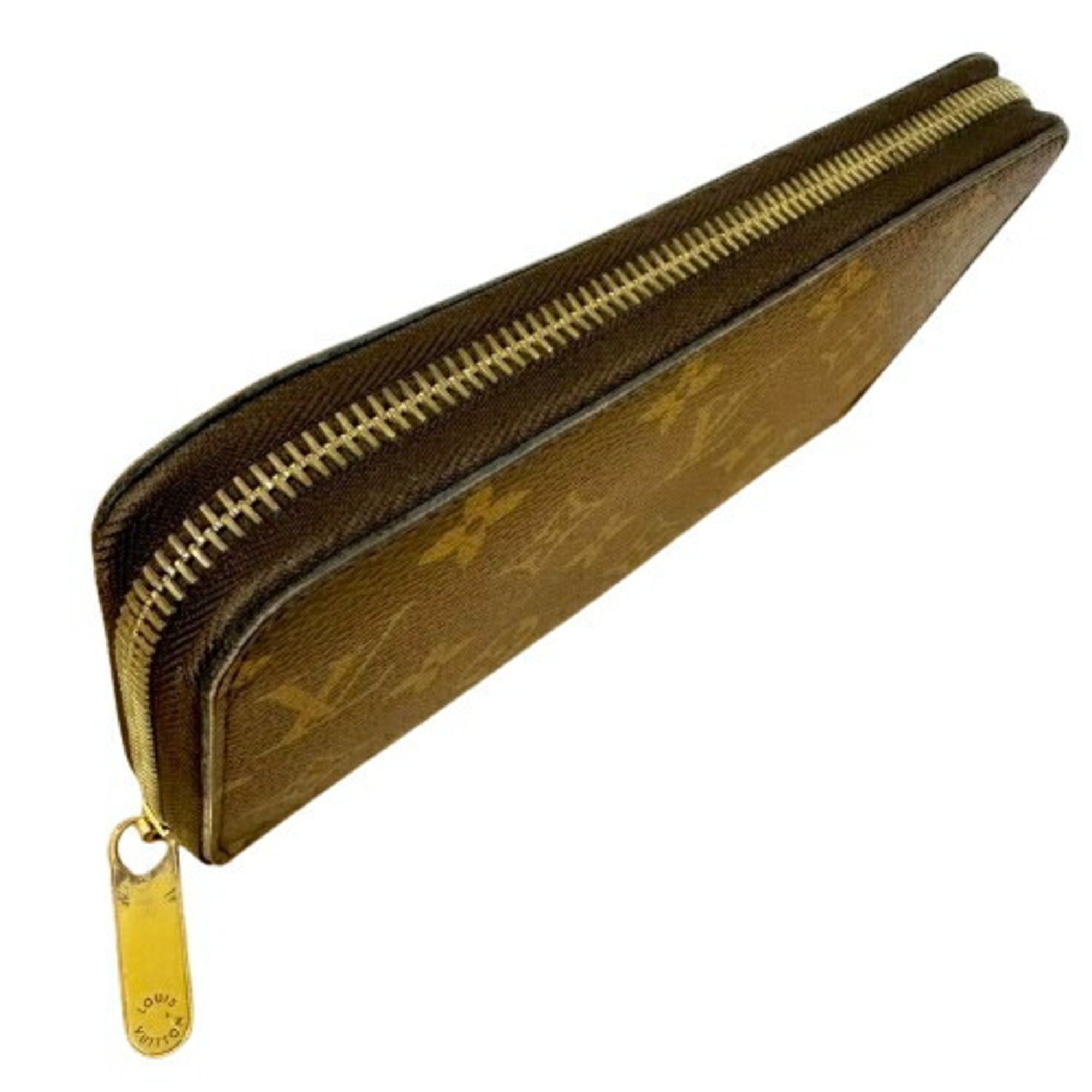 Louis Vuitton Monogram Brown Leather Long Wallet (Bi-Fold) (Pre-Owned)
