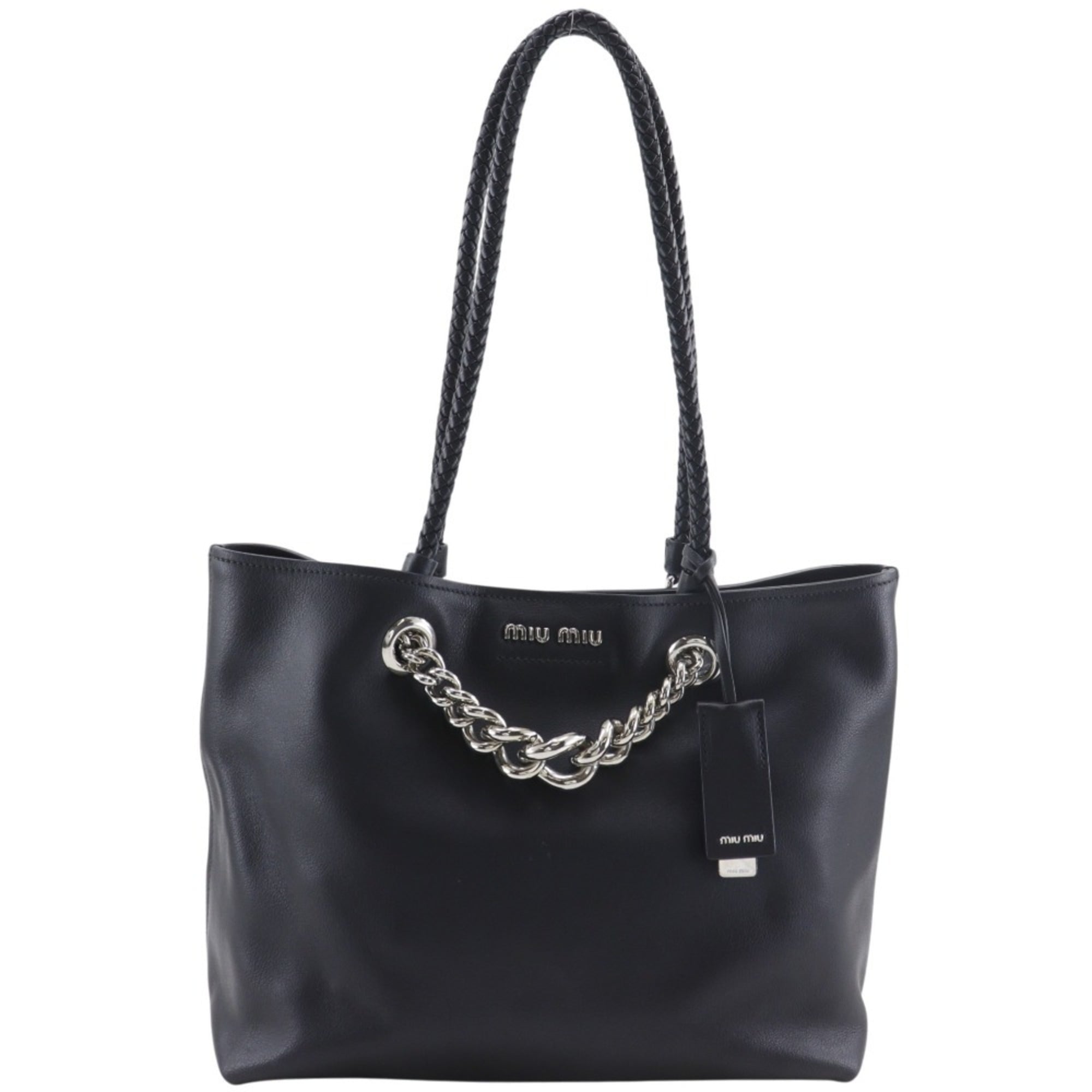 Miu Miu Black Leather Tote Bag (Pre-Owned)