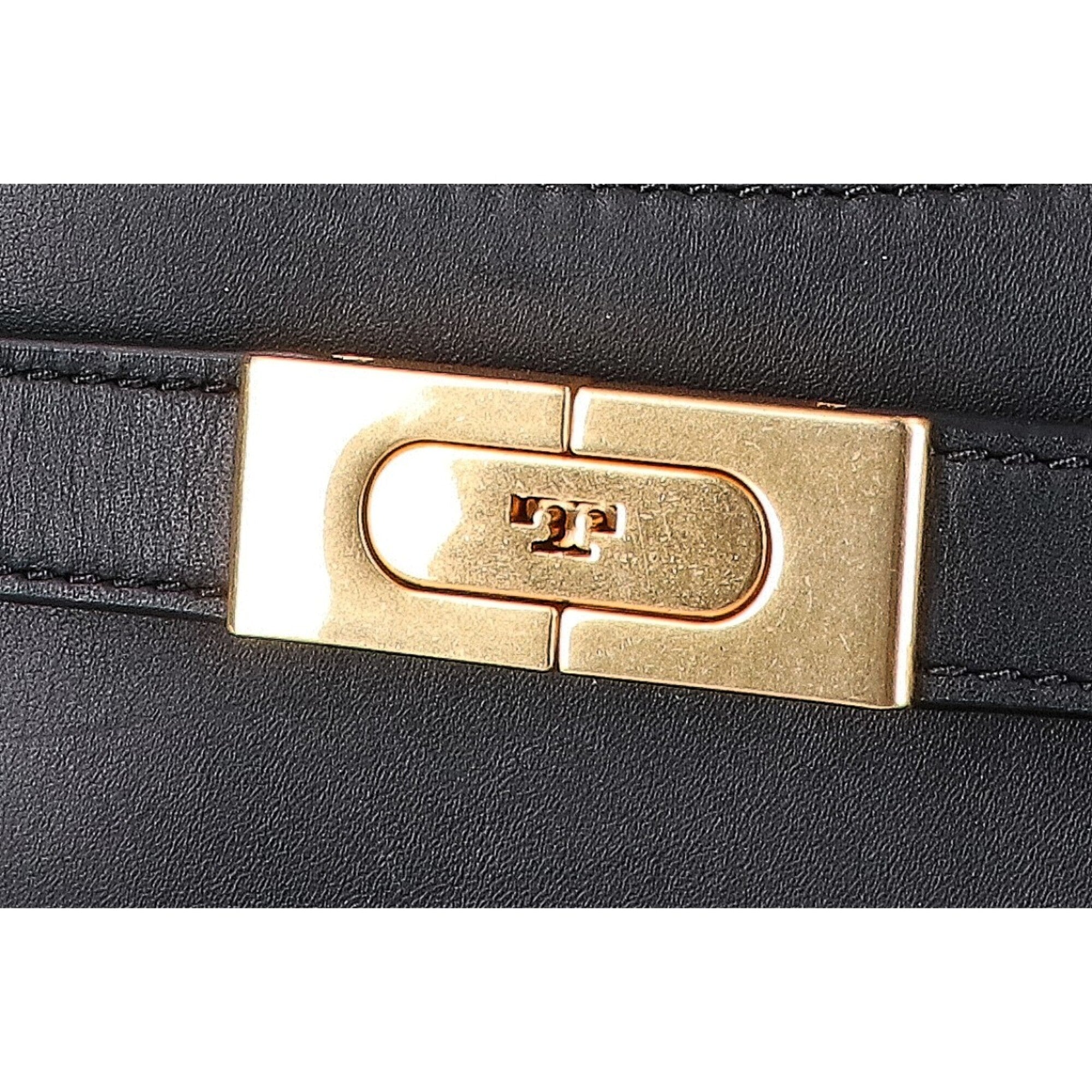 Tory Burch Black Leather Saddle Bag Shoulder Bag (Pre-Owned)