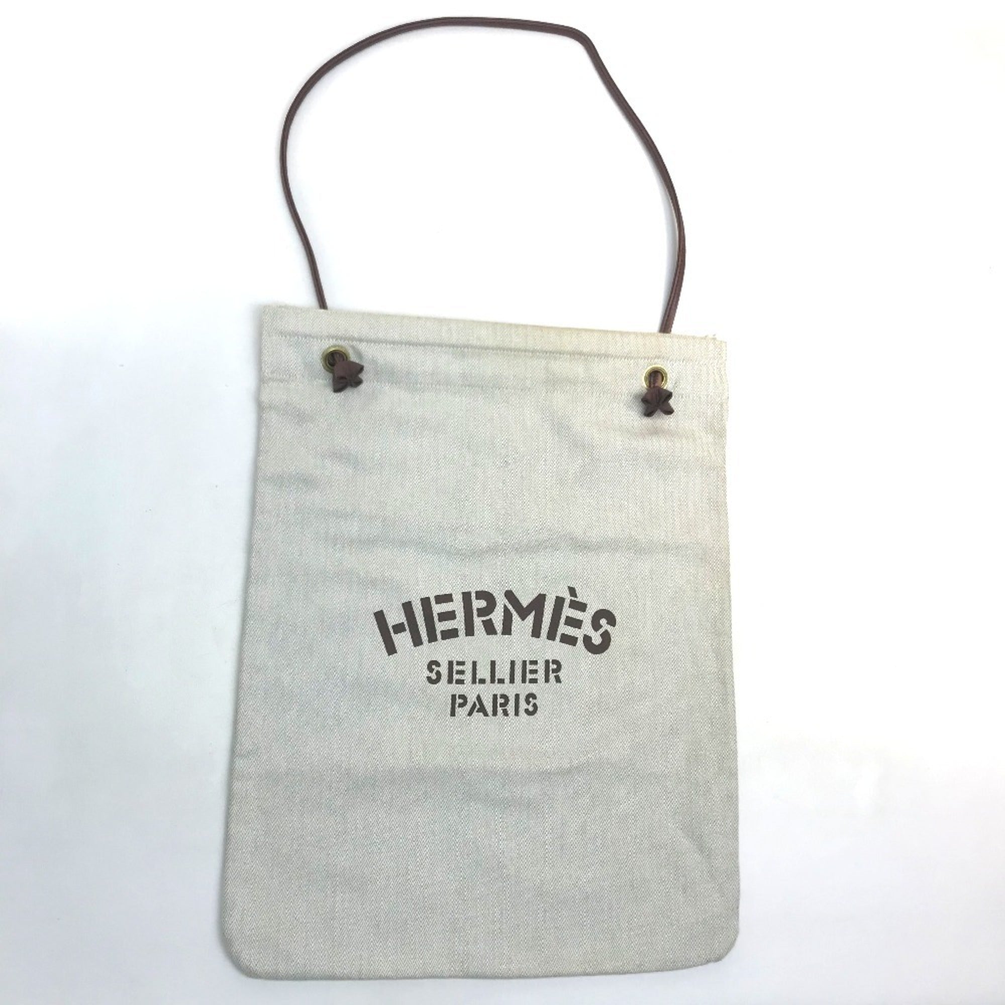 Hermes Natural Canvas Shoulder Bag Tote Bag (Pre-Owned)
