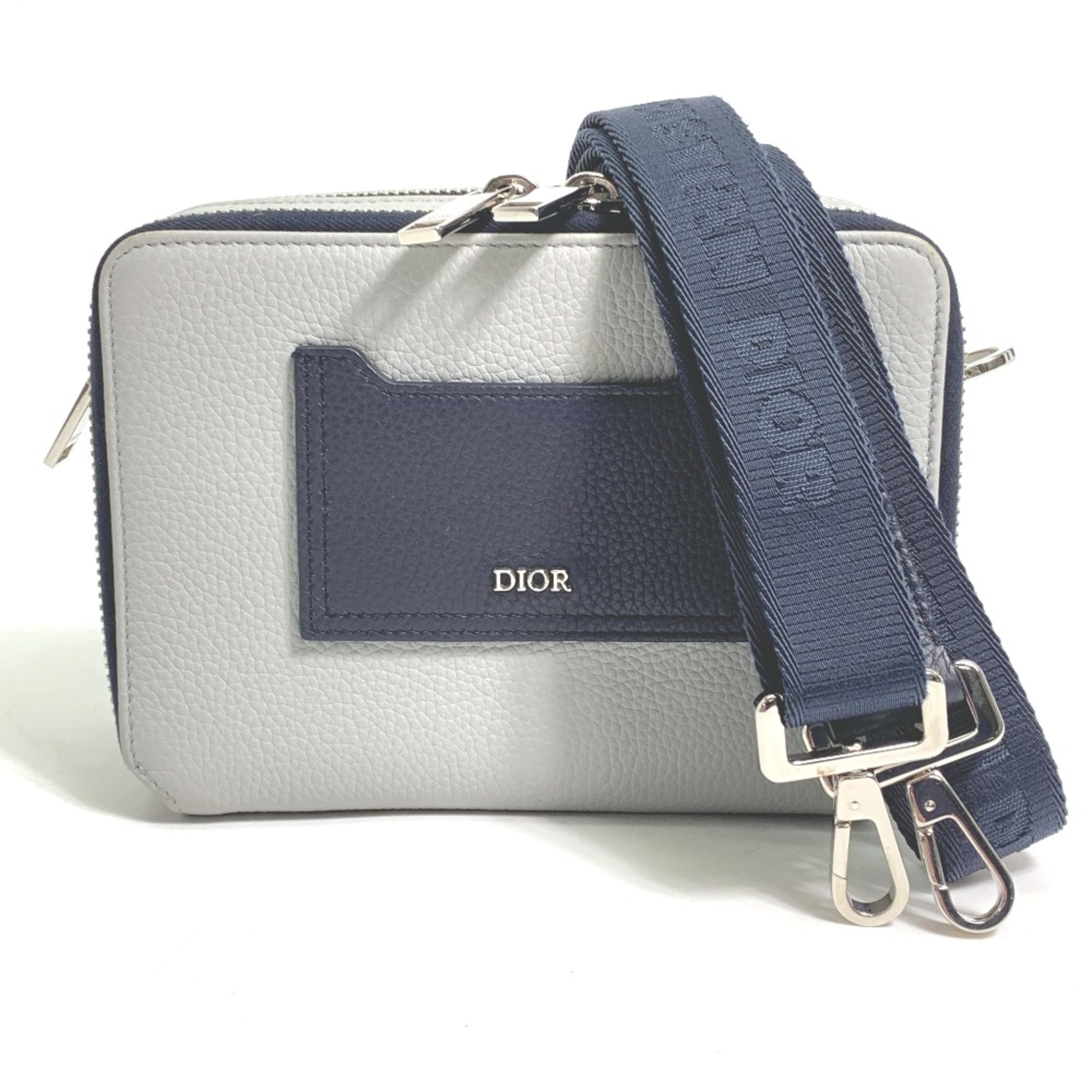 Christian Dior Gray Leather Shoulder Bag (Pre-Owned)