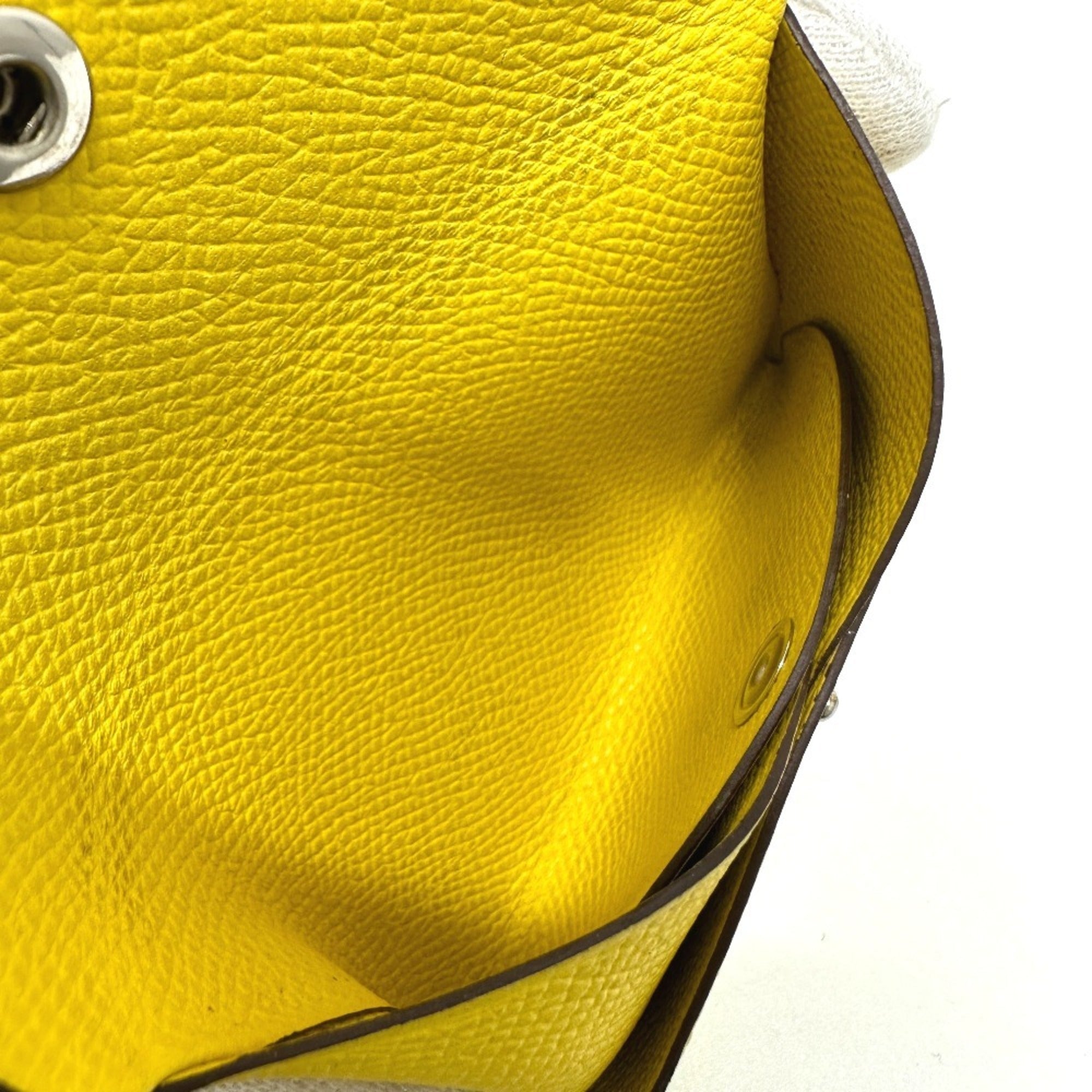Hermes Jaune Yellow Epsom Leather Coin Purse/Coin Case (Pre-Owned)