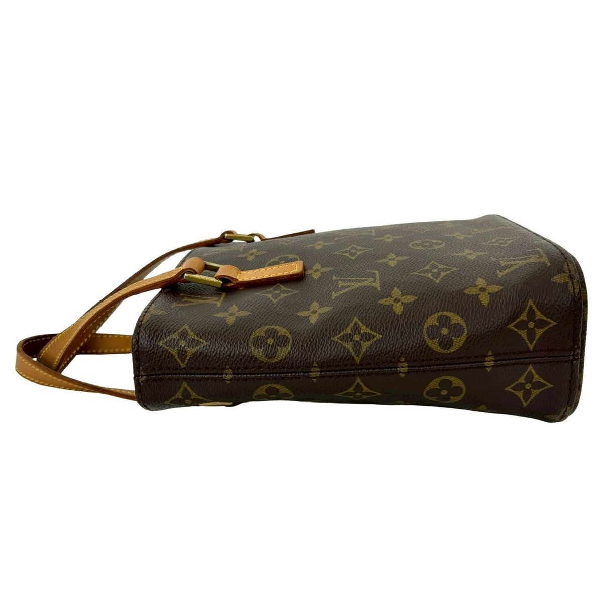 Louis Vuitton Brown Leather Pvc Handbag Tote Bag (Pre-Owned)