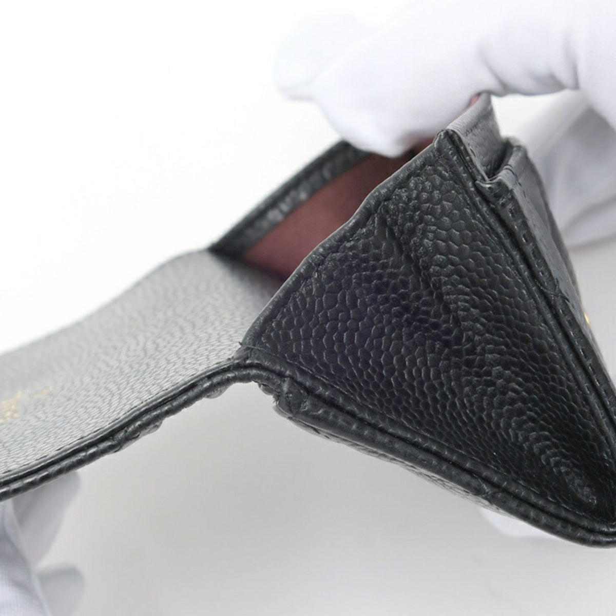 Chanel Matelasse Black Grained Calfskin Coin Purse/Coin Case (Pre-Owned)