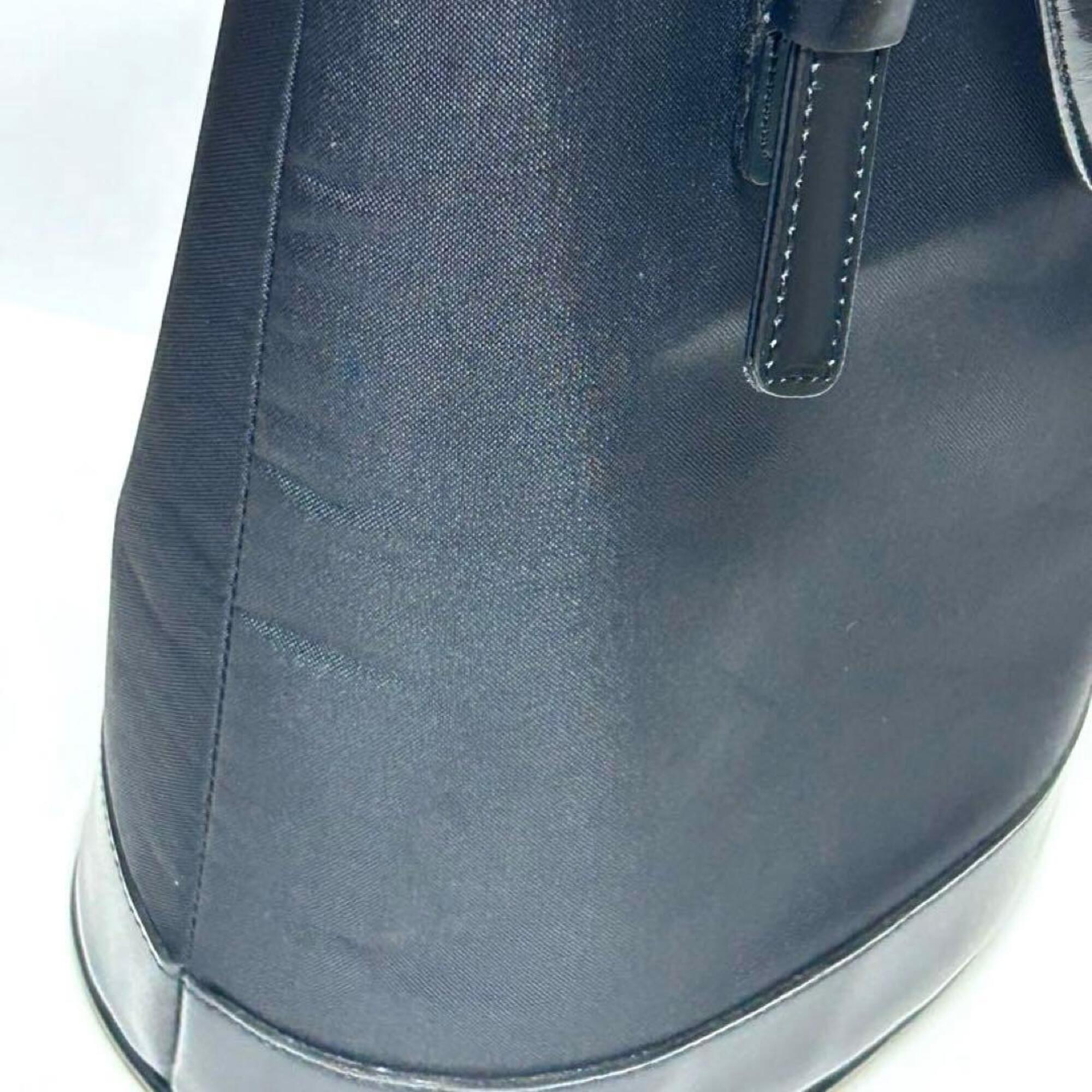 Blue Label Black Nylon Leather Shoulder Bag Tote Bag (Pre-Owned)