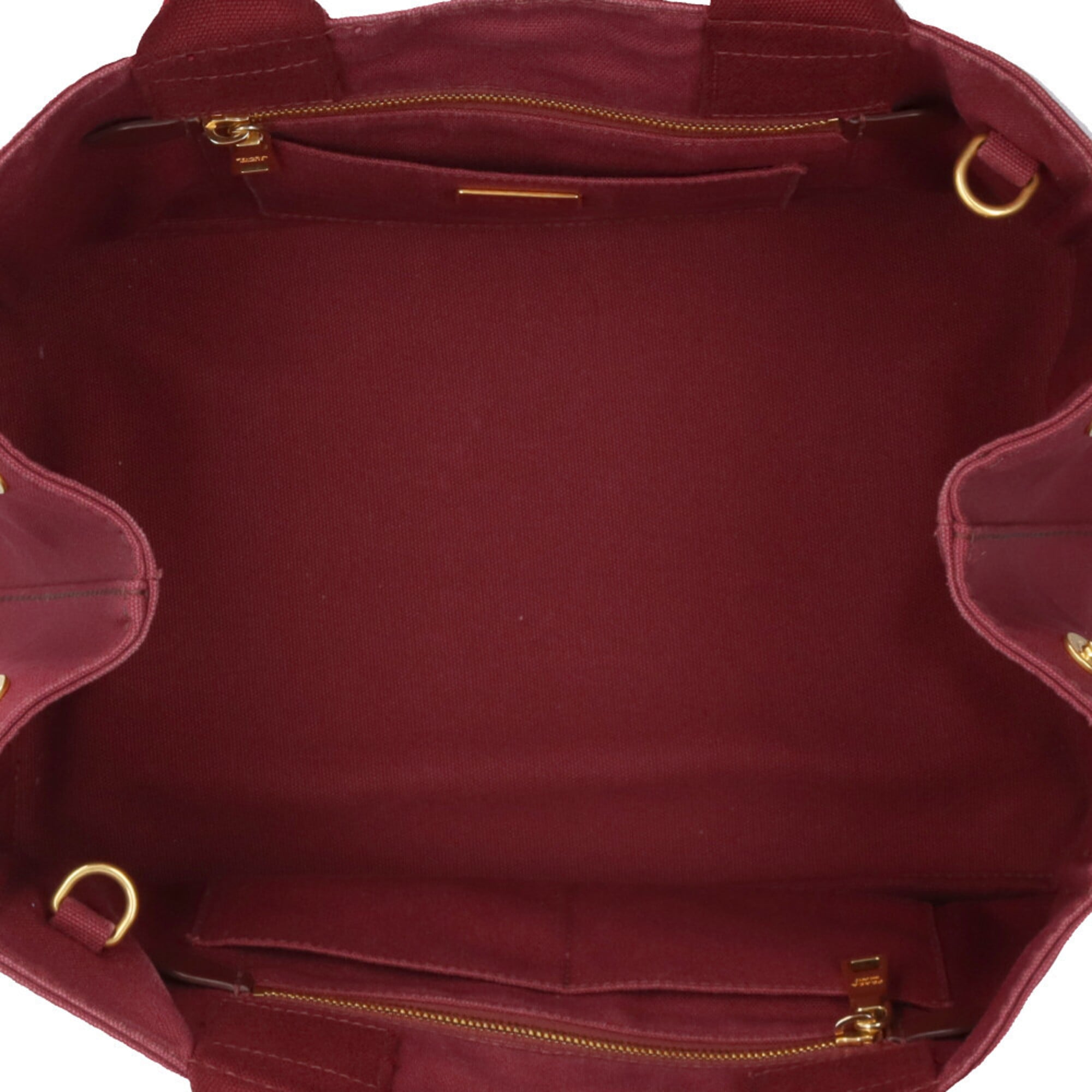 Prada Canapa Red Color Canvas Shoulder Bag (Pre-Owned)