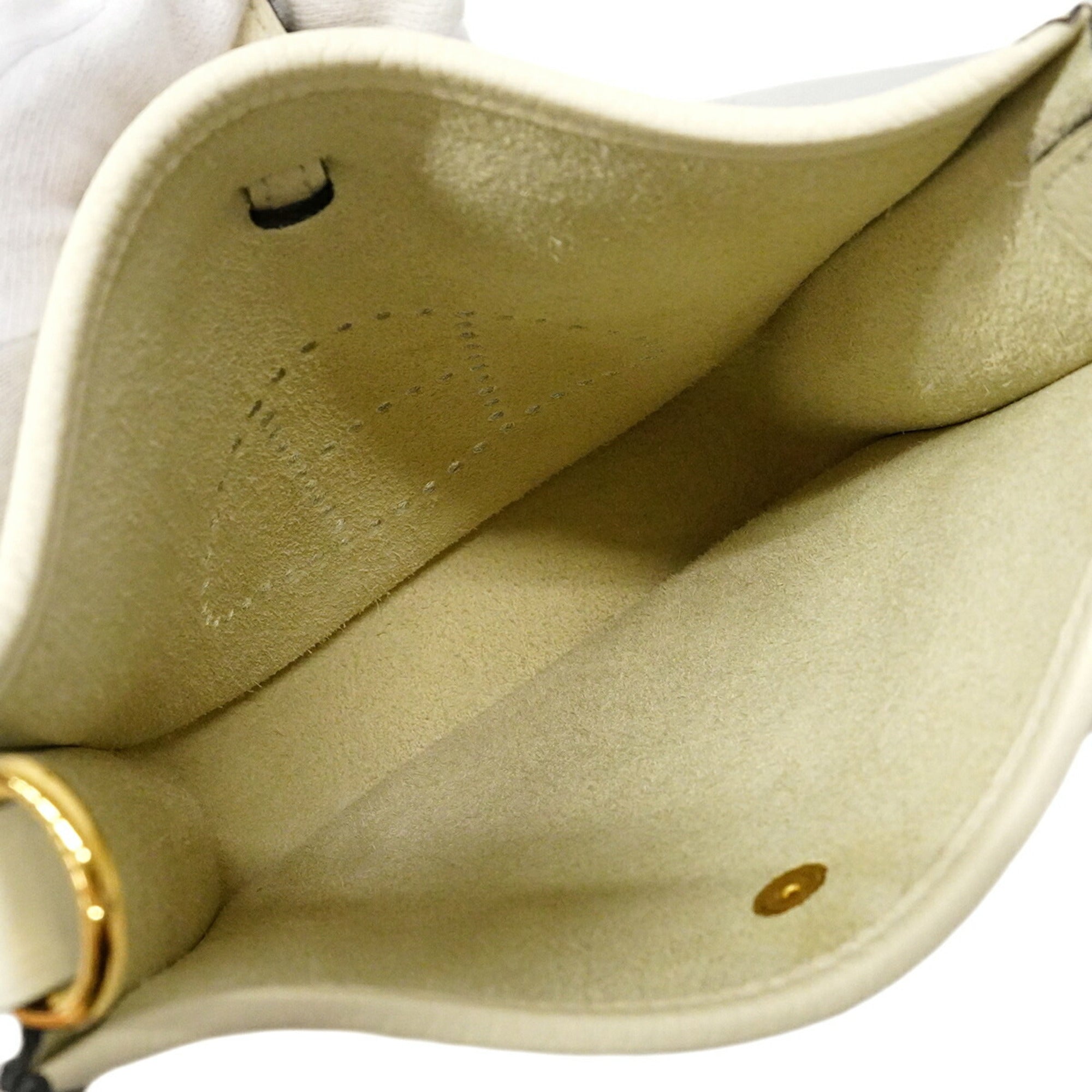 Hermes Cream Taurillon Clemence Leather Shoulder Bag (Pre-Owned)