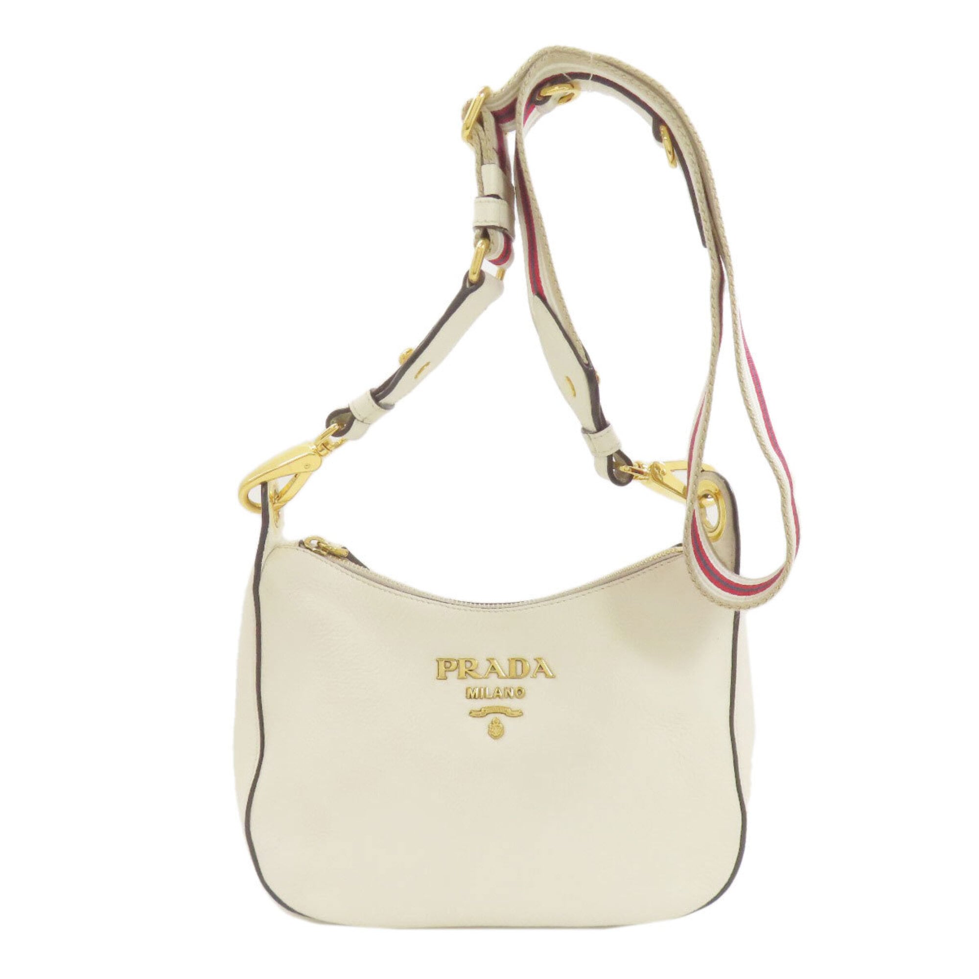 Prada White Leather Shoulder Bag (Pre-Owned)