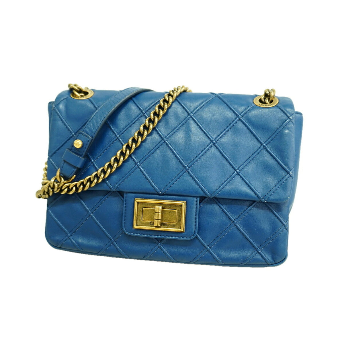 Chanel Blue Leather Shoulder Bag (Pre-Owned)