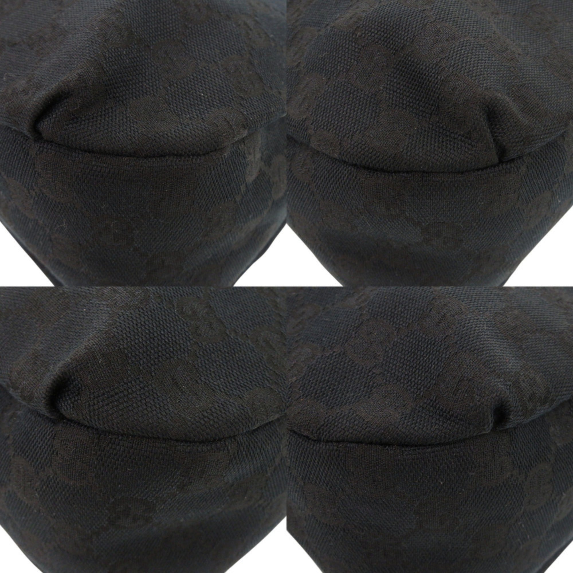 Gucci Black Gg Canvas Leather Shoulder Bag (Pre-Owned)