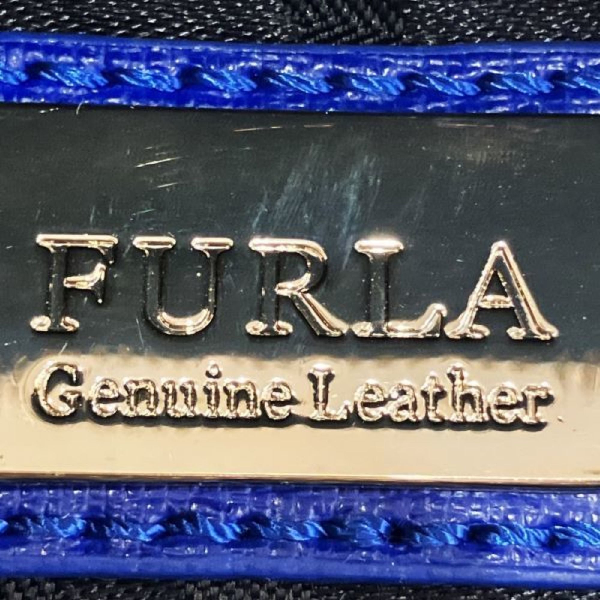 Furla Blue Leather Handbag Shoulder Bag (Pre-Owned)