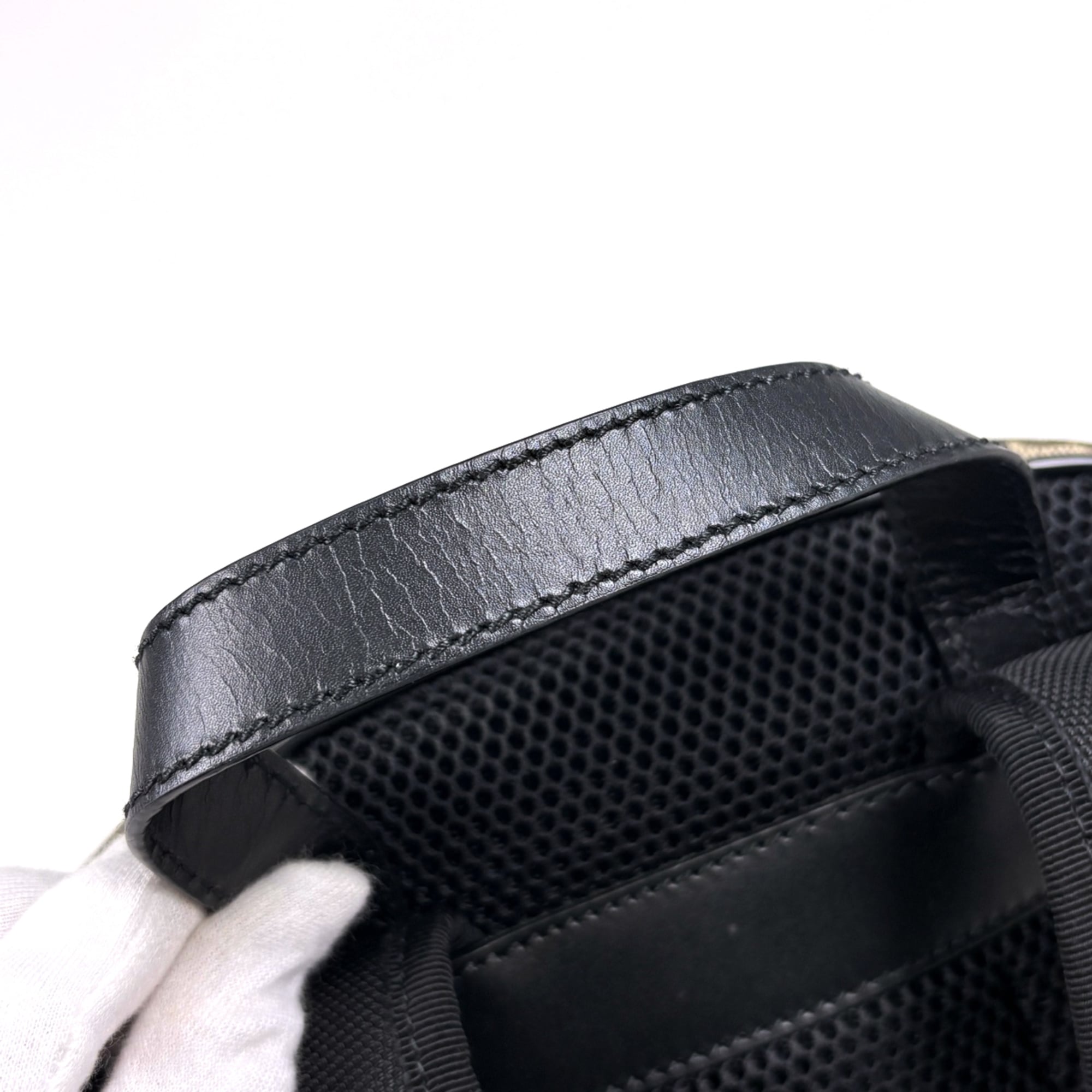 Gucci Beige Black Coated Canvas Backpack (Pre-Owned)