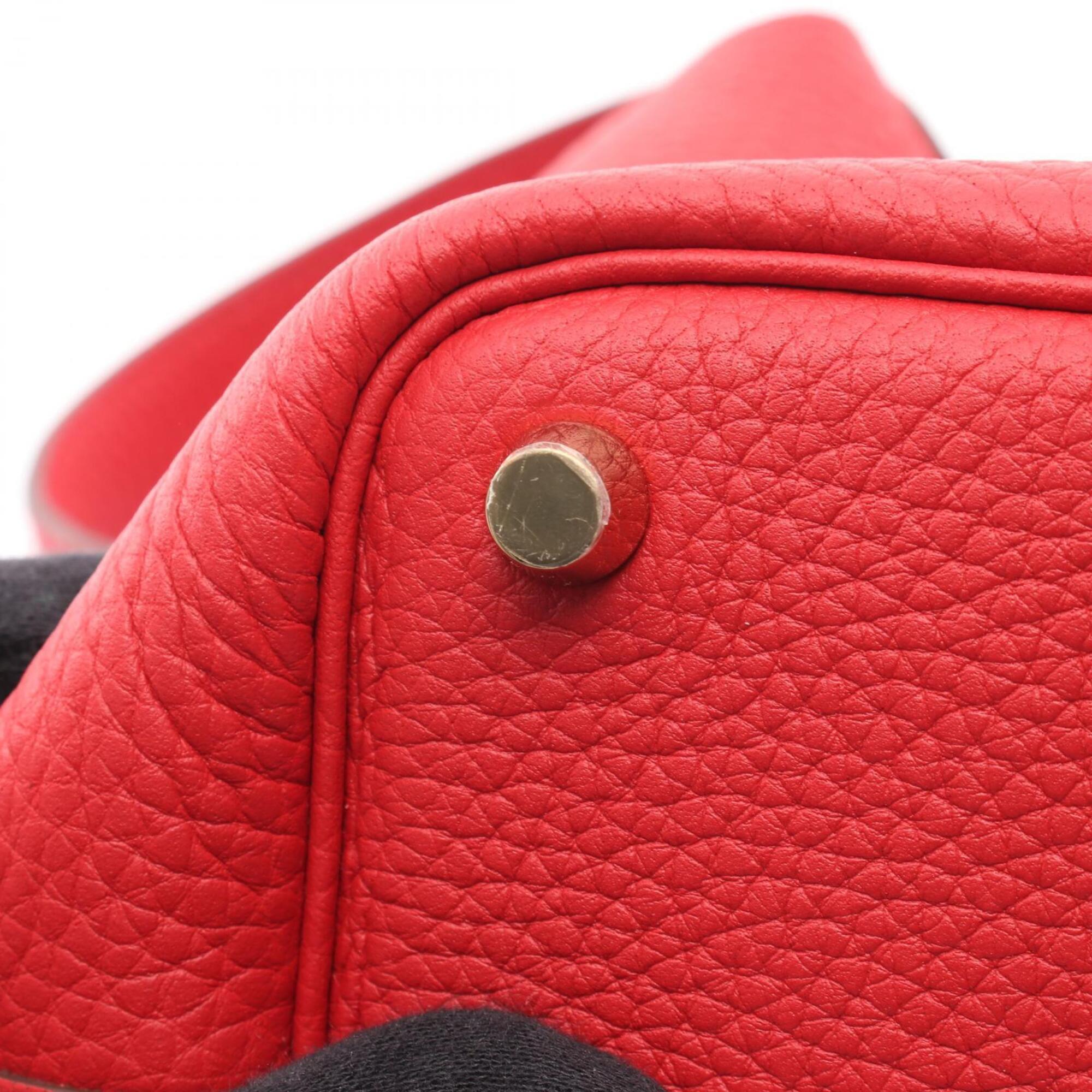 Hermes Red Color Vermilion Taurillon Clemence Leather Leather Handbag (Pre-Owned)