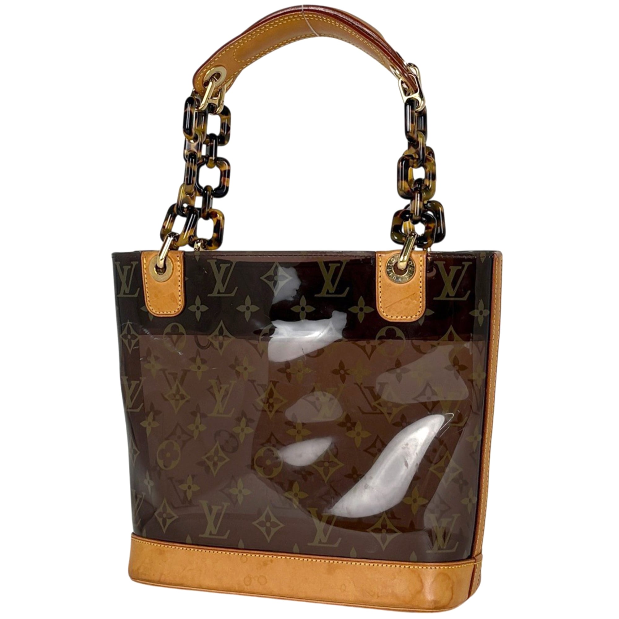 Louis Vuitton Brown Vinyl Handbag Tote Bag (Pre-Owned)