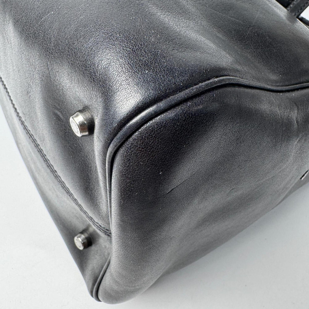 Dolce & Gabbana Black Leather Shoulder Bag Tote Bag (Pre-Owned)