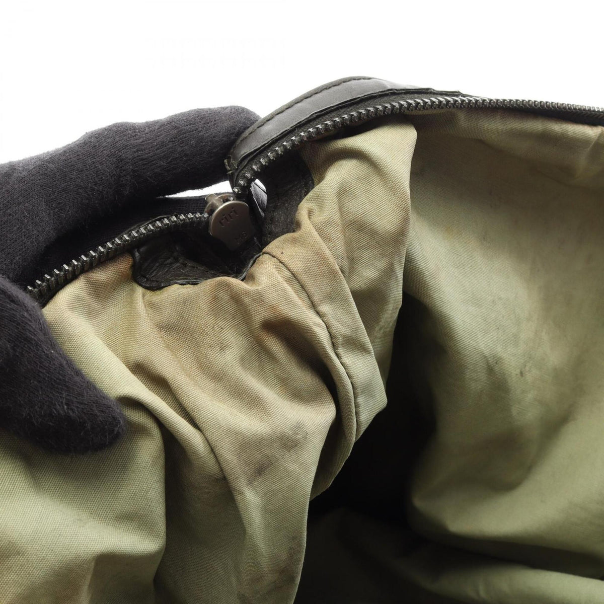Bottega Veneta Intrecciato Brown Navy Leather Boston Bag (Pre-Owned)