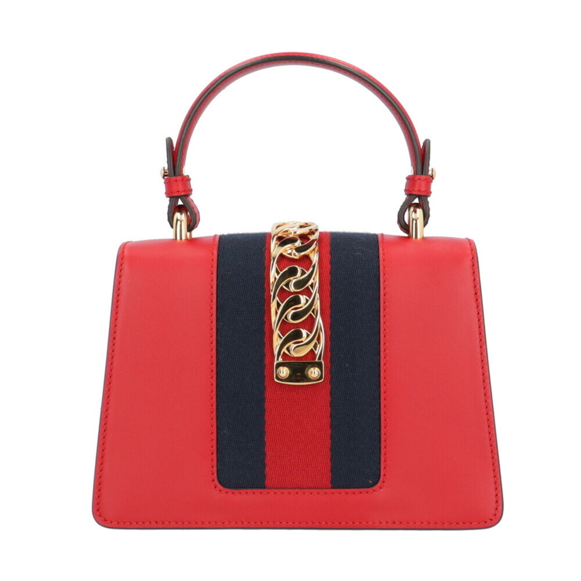 Gucci Red Color Leather Shoulder Bag (Pre-Owned)