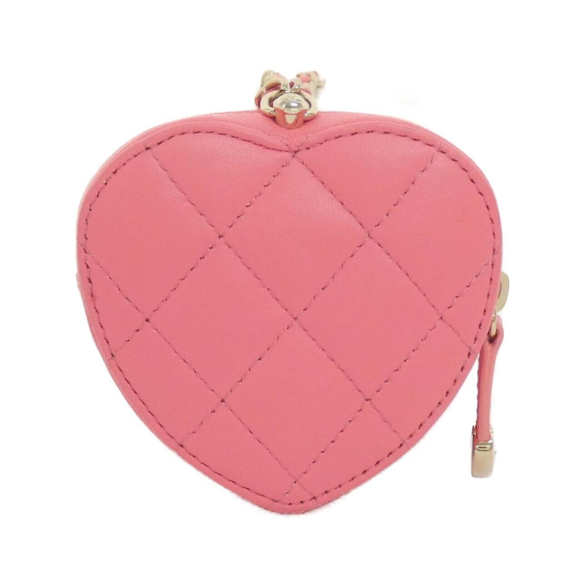 Chanel Pink Leather Coin Purse/Coin Case (Pre-Owned)