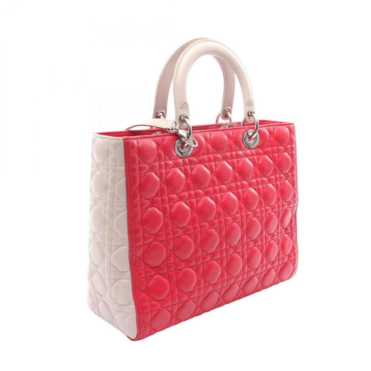 Christian Dior Gray Pink Leather Handbag (Pre-Owned)