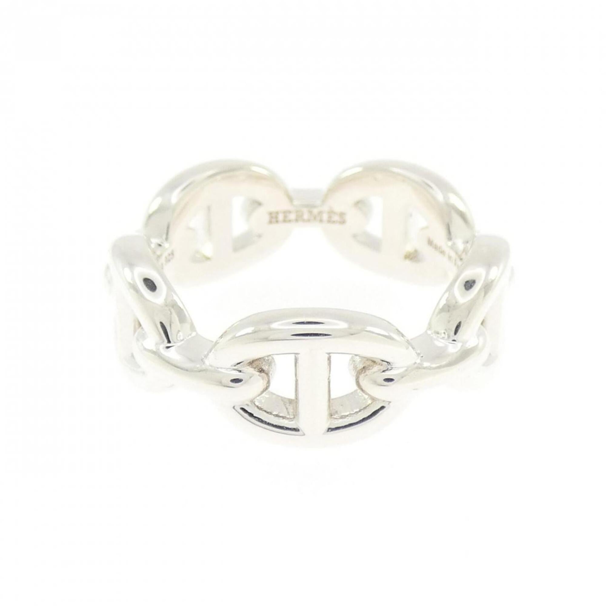 Hermes Silver 925 Band Ring (Pre-Owned)