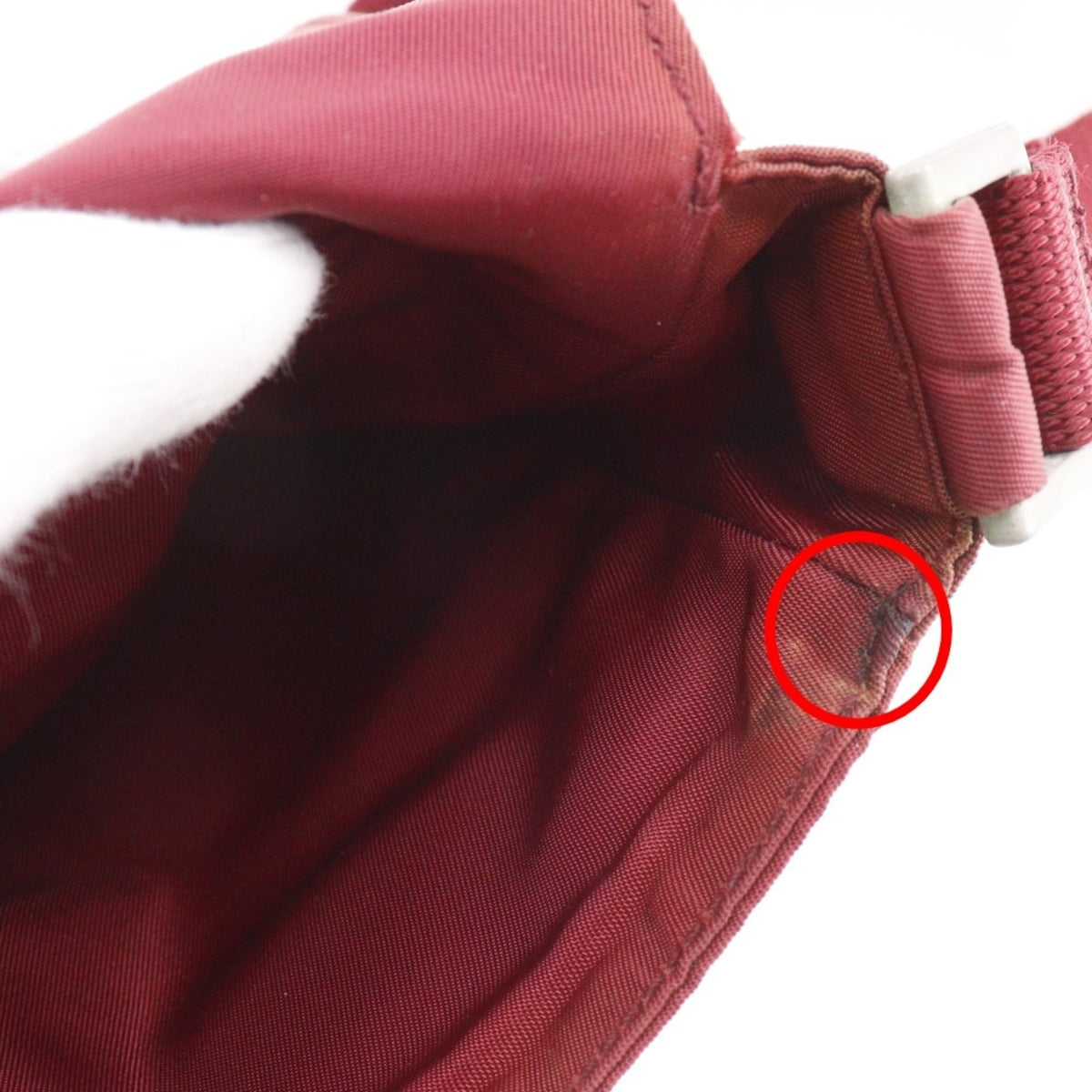 Prada Red Color Nylon Fanny Pack Shoulder Bag (Pre-Owned)