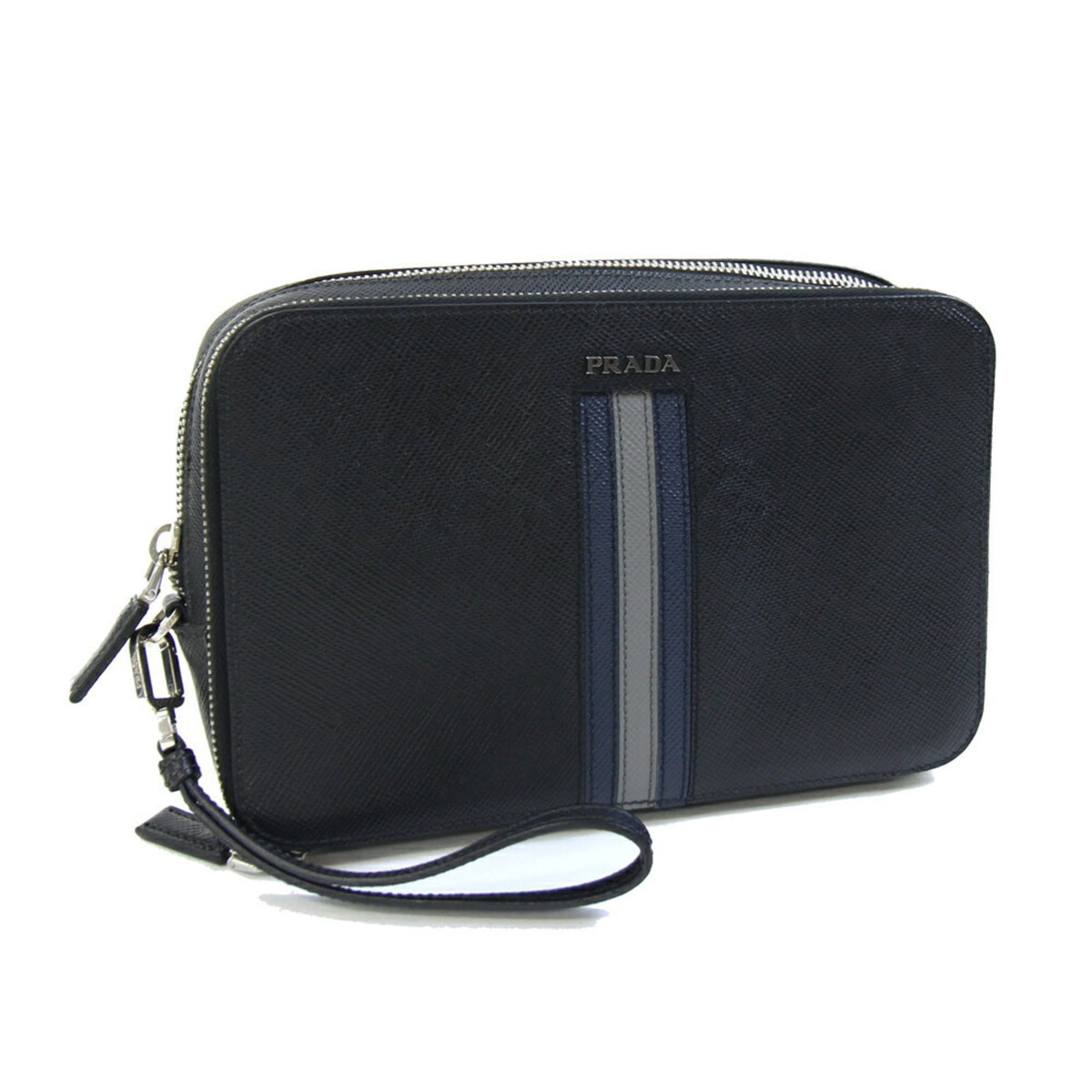 Prada Black Leather Clutch Bag (Pre-Owned)