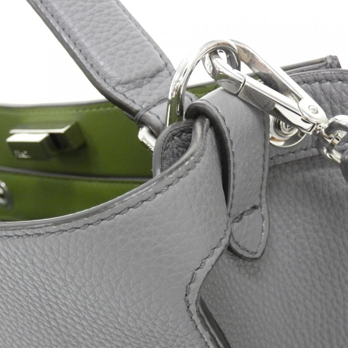 Fendi Gray Leather Handbag (Pre-Owned)