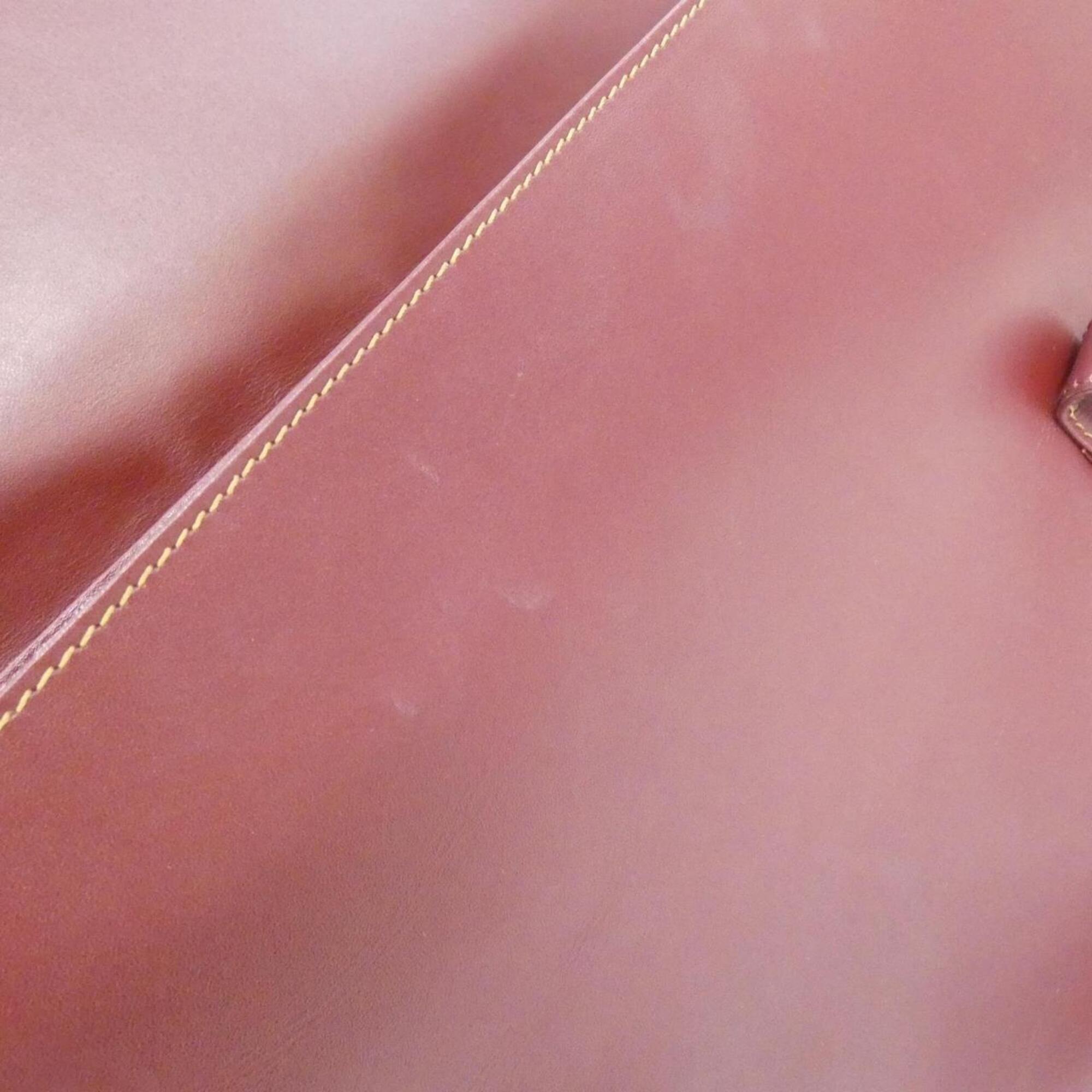 Cartier Bordeaux Leather Handbag (Pre-Owned)