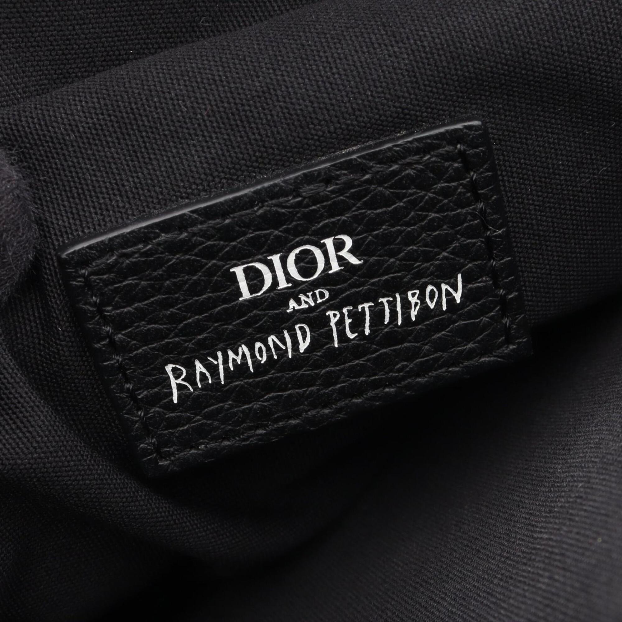 Christian Dior Black Navy White Canvas Leather Fanny Pack Sling Bag (Pre-Owned)