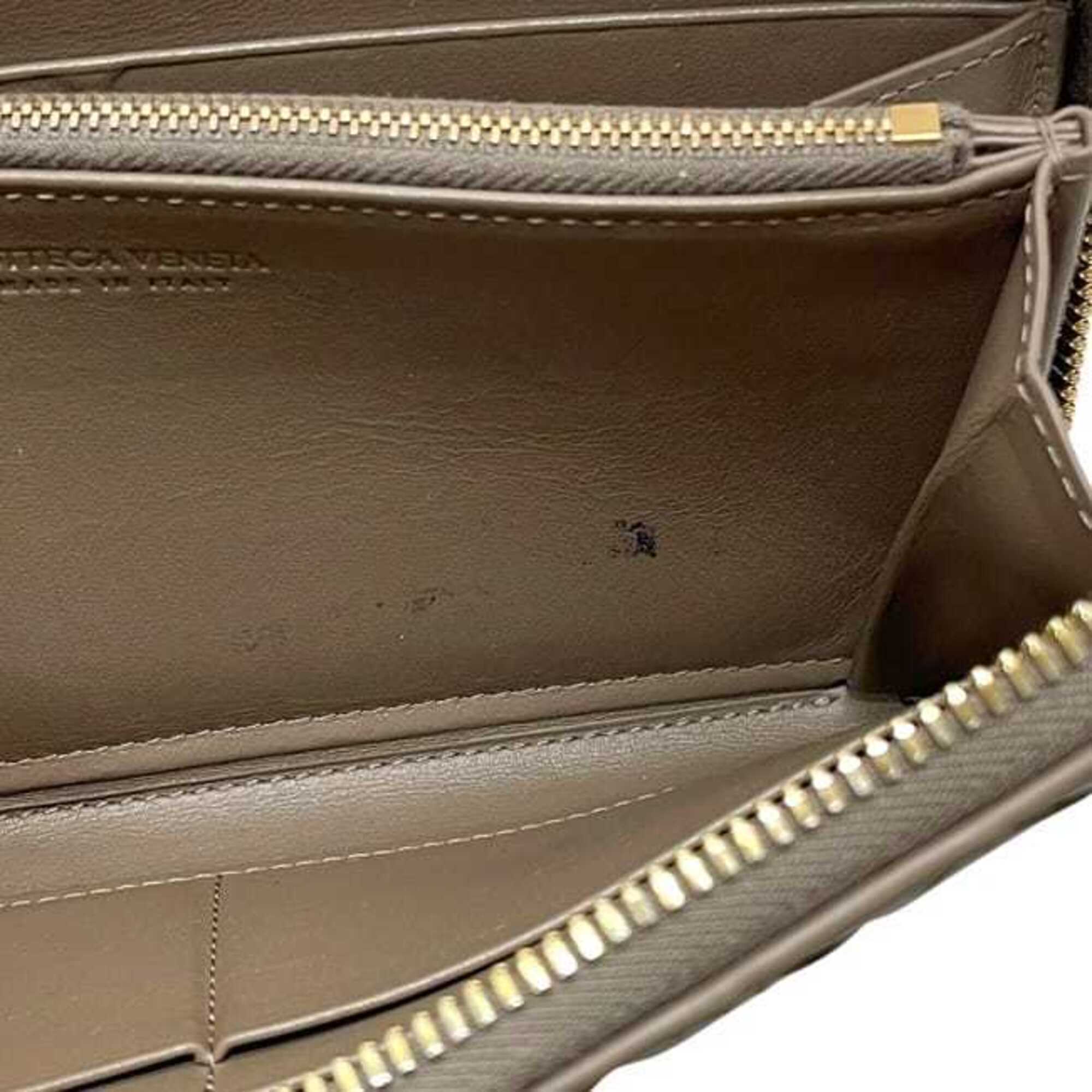 Bottega Veneta Beige Intrecciato Long Wallet (Bi-Fold) (Pre-Owned)