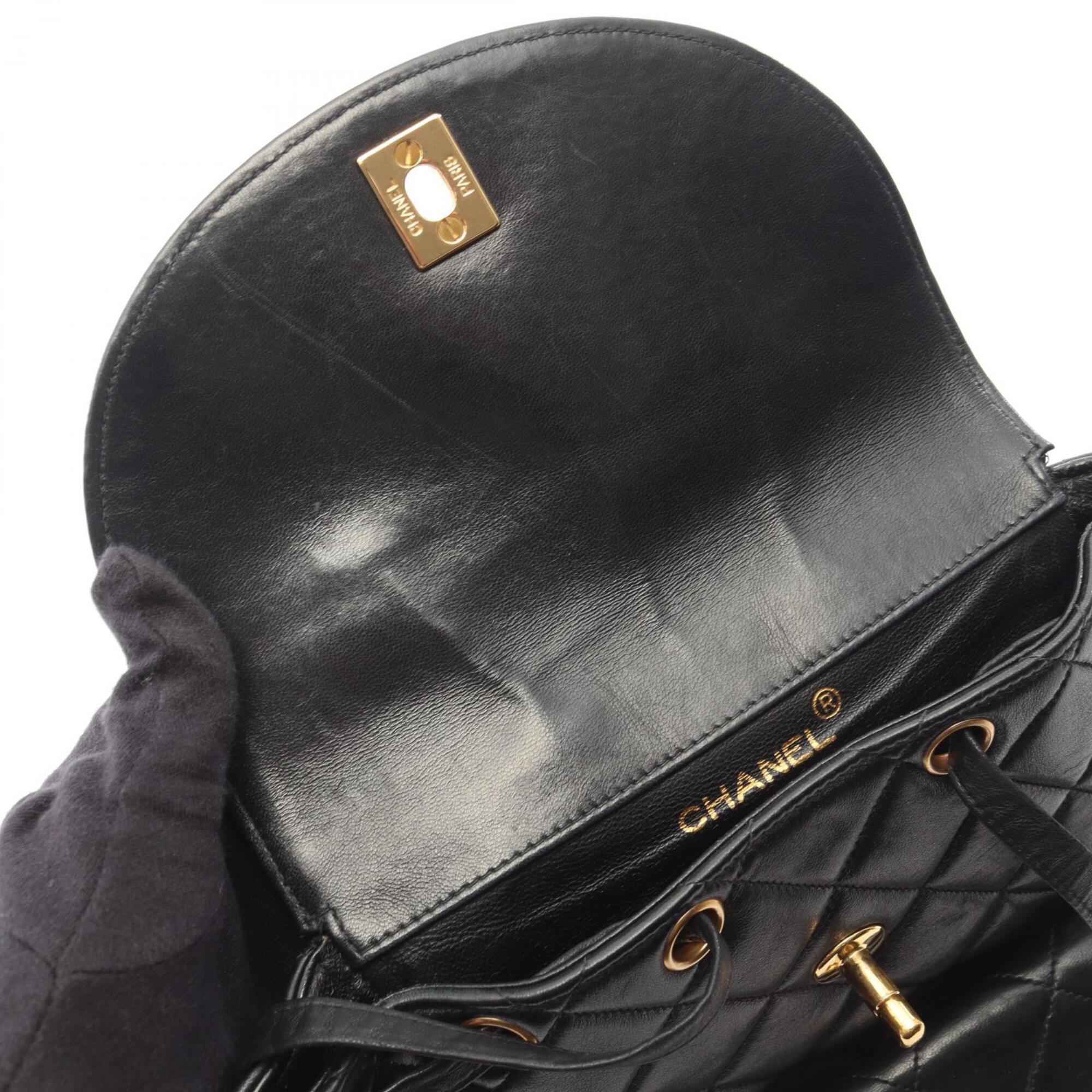 Chanel Matelasse Black Leather Backpack (Pre-Owned)