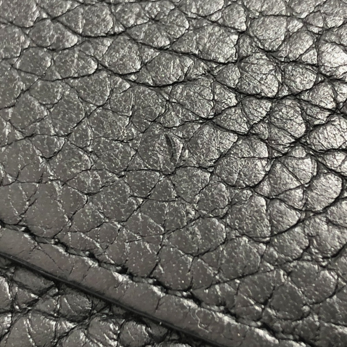 Louis Vuitton Black Leather Long Wallet (Bi-Fold) (Pre-Owned)