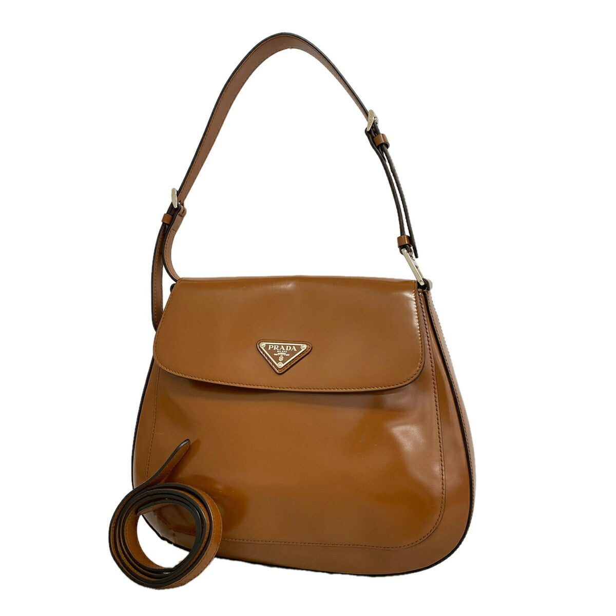 Prada Brown Leather Shoulder Bag (Pre-Owned)