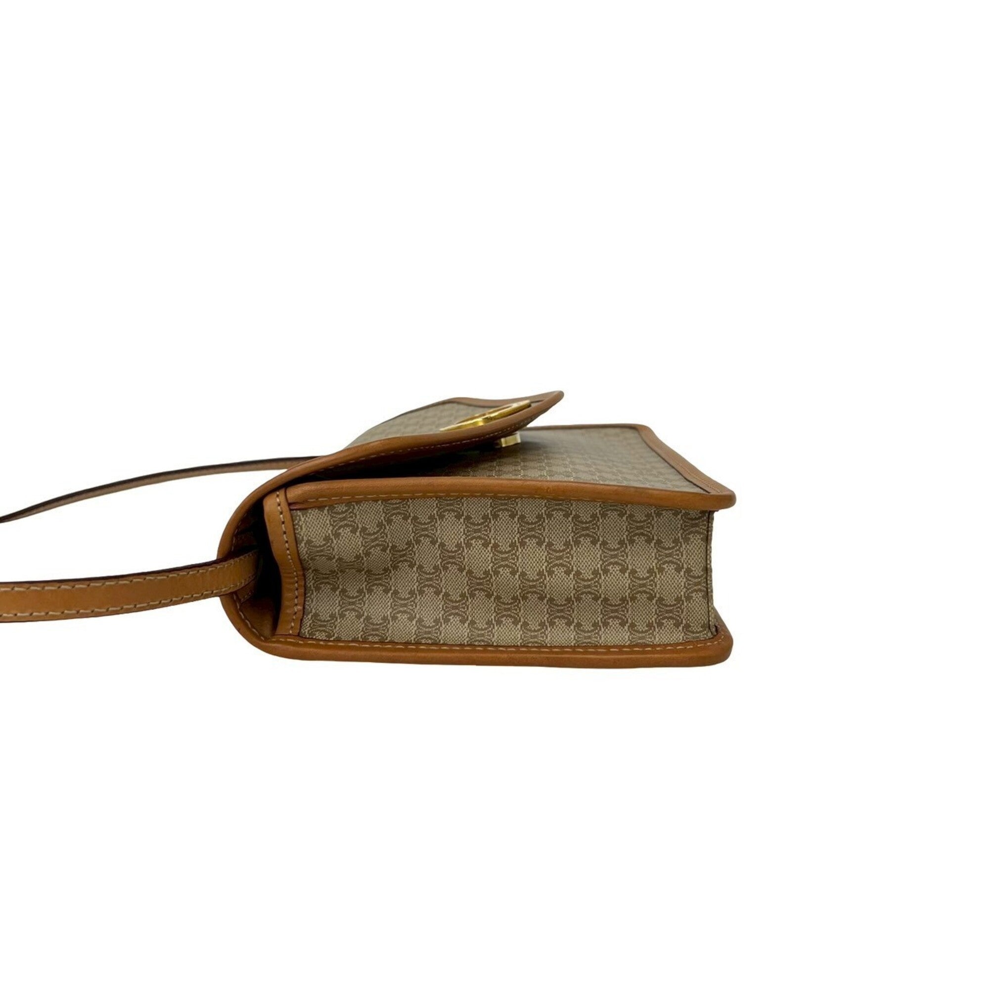 Celine Beige Brown Pvc Leather Pochette Shoulder Bag (Pre-Owned)