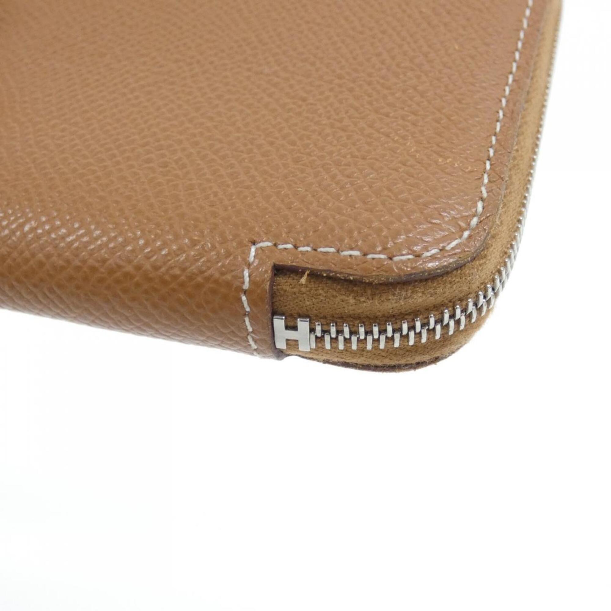 Hermes Gold Beige Celeste Epsom Leather Silk Wallet (Bi-Fold) (Pre-Owned)