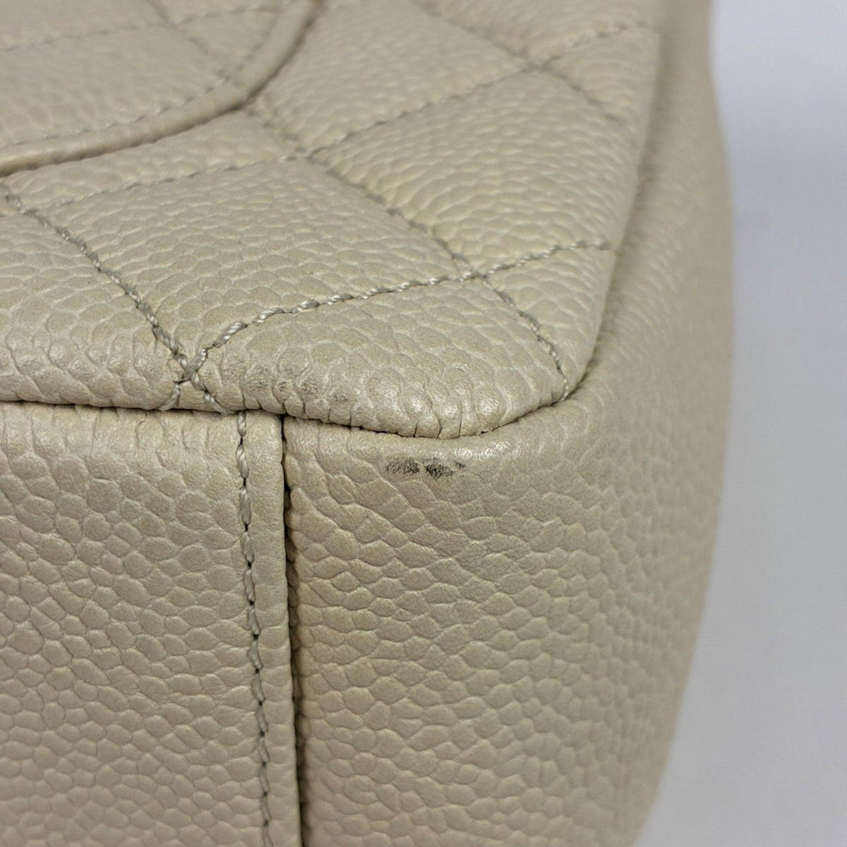 Chanel Matelasse Light Beige Grained Calfskin Shoulder Bag (Pre-Owned)