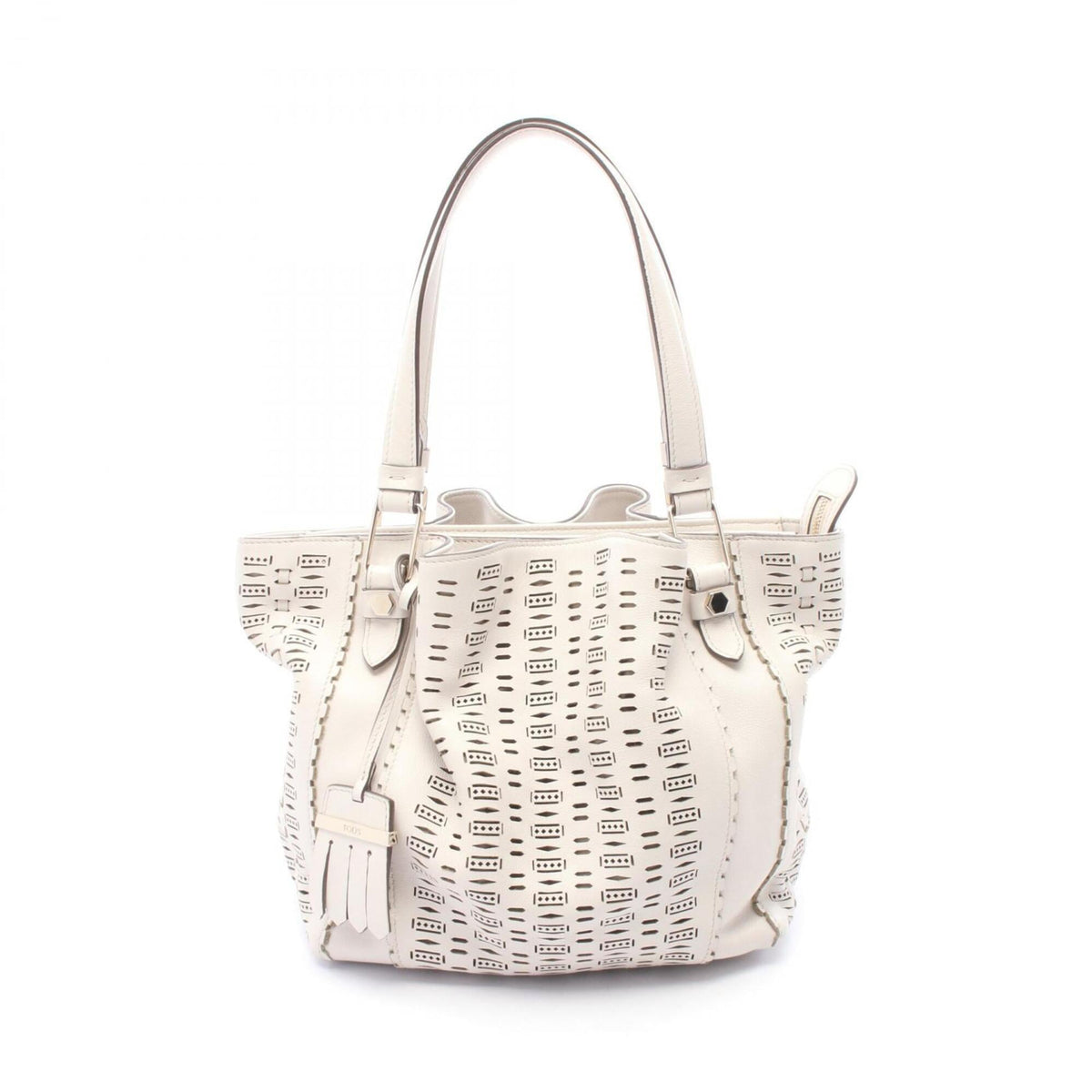 Tod's White Leather Handbag Shoulder Bag (Pre-Owned)