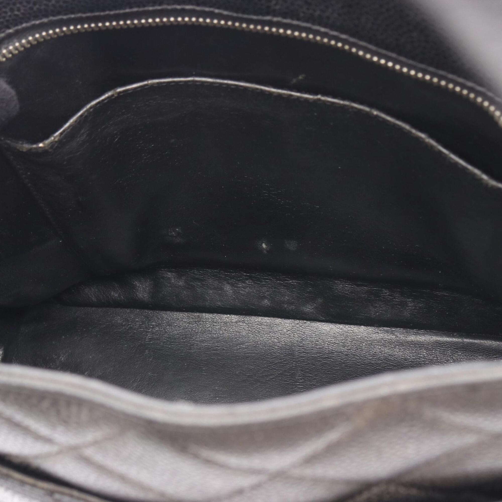 Chanel Black Grained Calfskin Handbag Tote Bag (Pre-Owned)