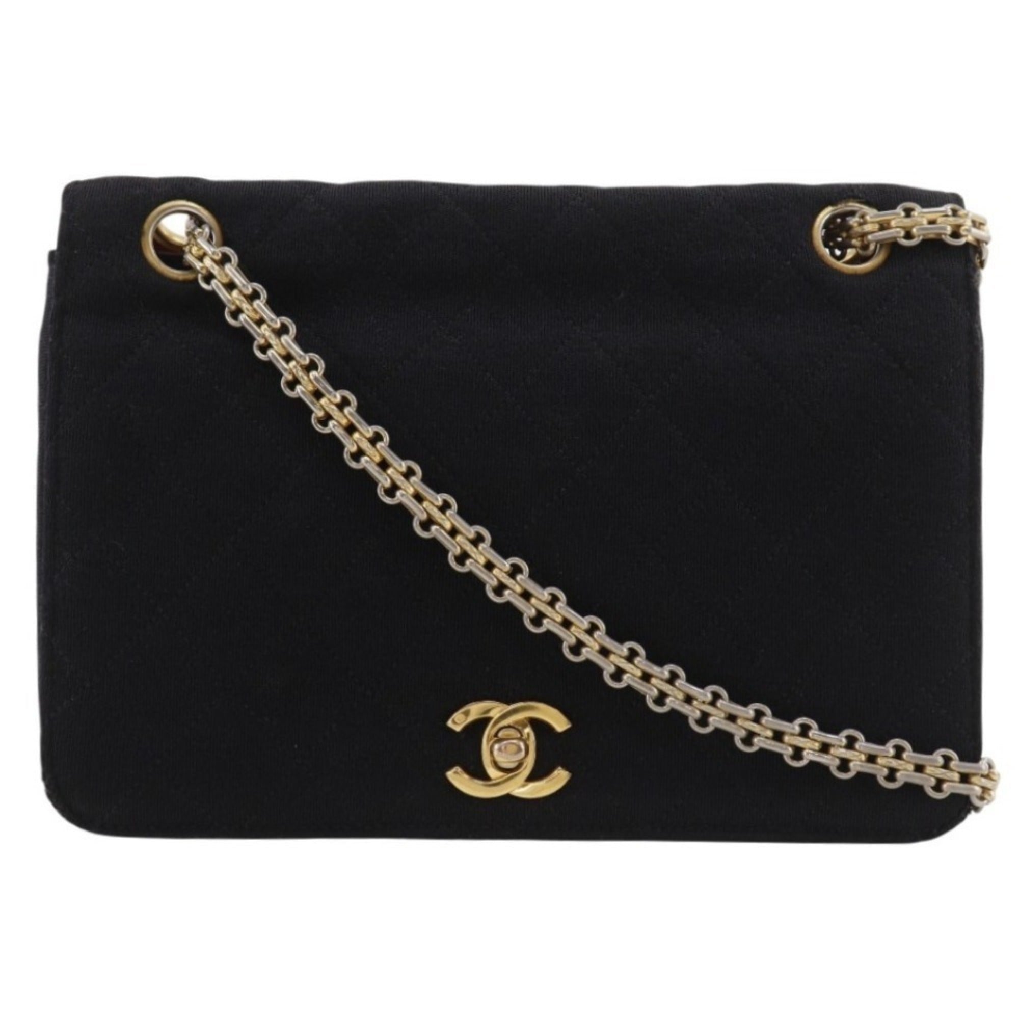 Chanel Black Cotton Shoulder Bag (Pre-Owned)