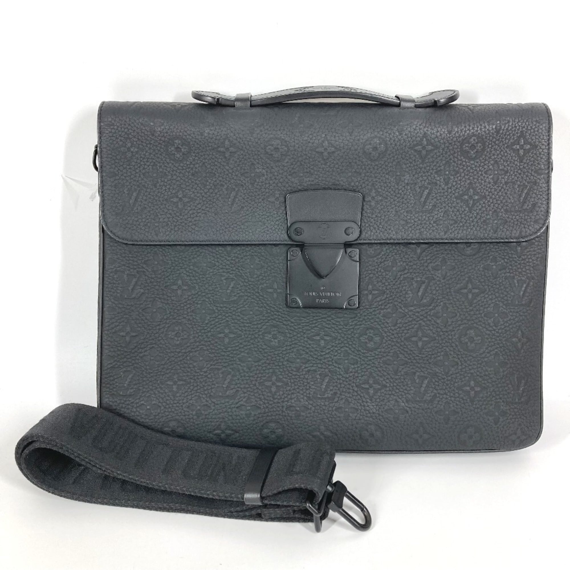 Louis Vuitton Black Noir Leather Briefcase Handbag Shoulder Bag (Pre-Owned)