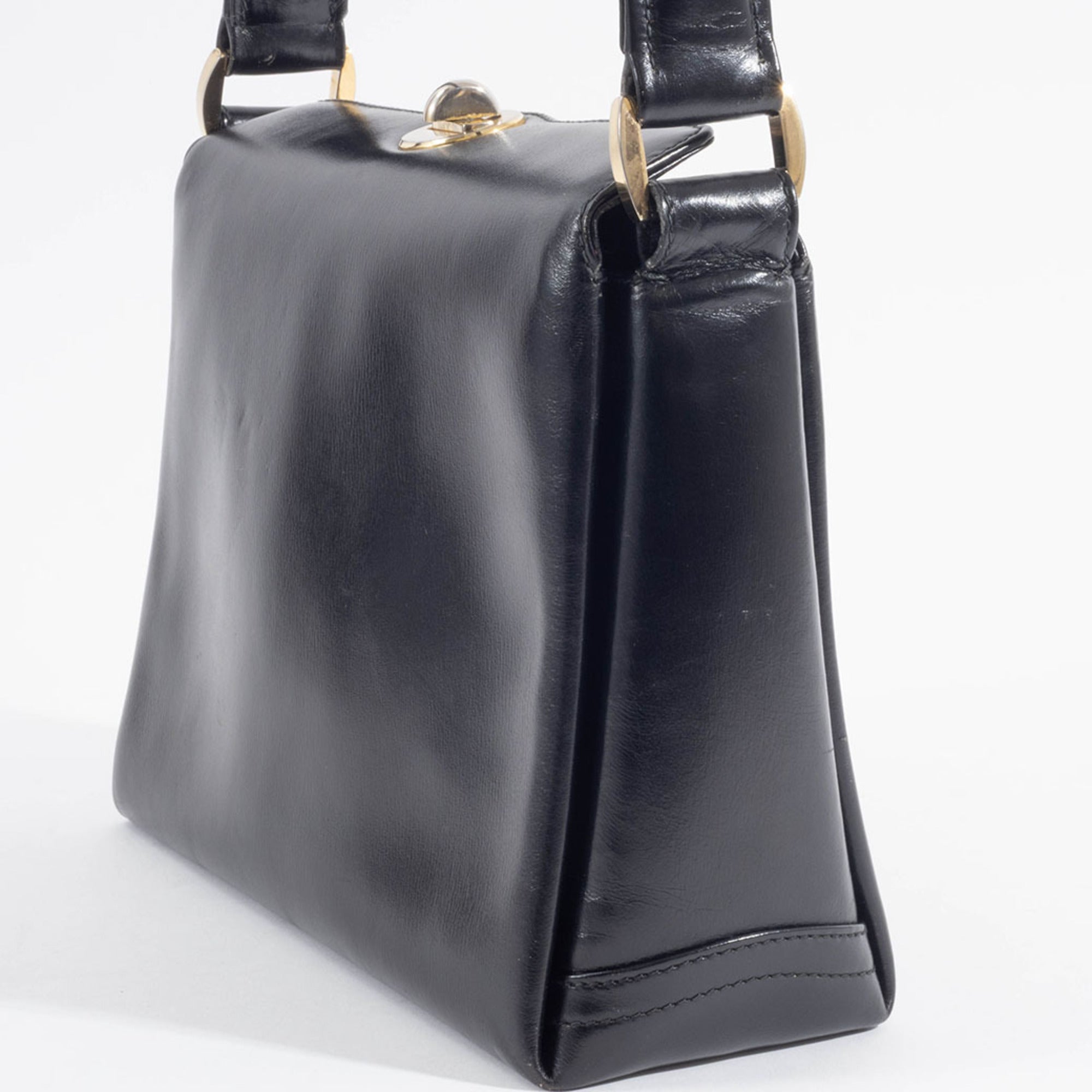 Gucci Black Leather Handbag Shoulder Bag (Pre-Owned)